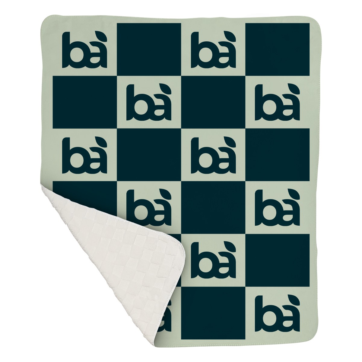 Picture of 50" X 60" Checkerboard Knit Sherpa Blanket