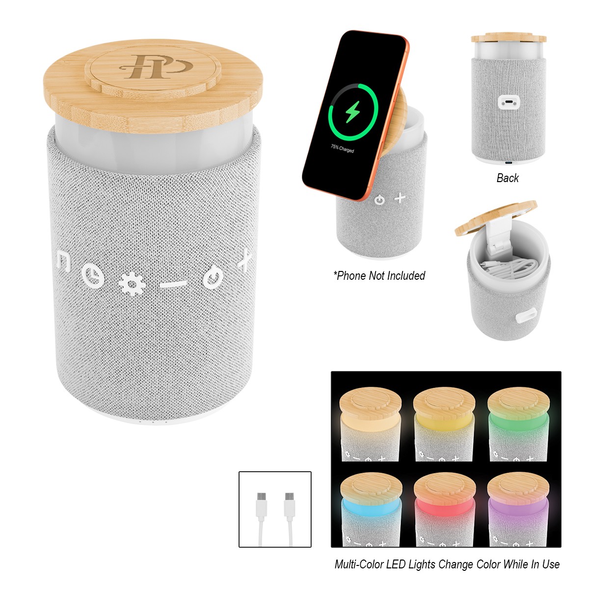 Picture of 15w Wireless Charger & Speaker With Night Light
