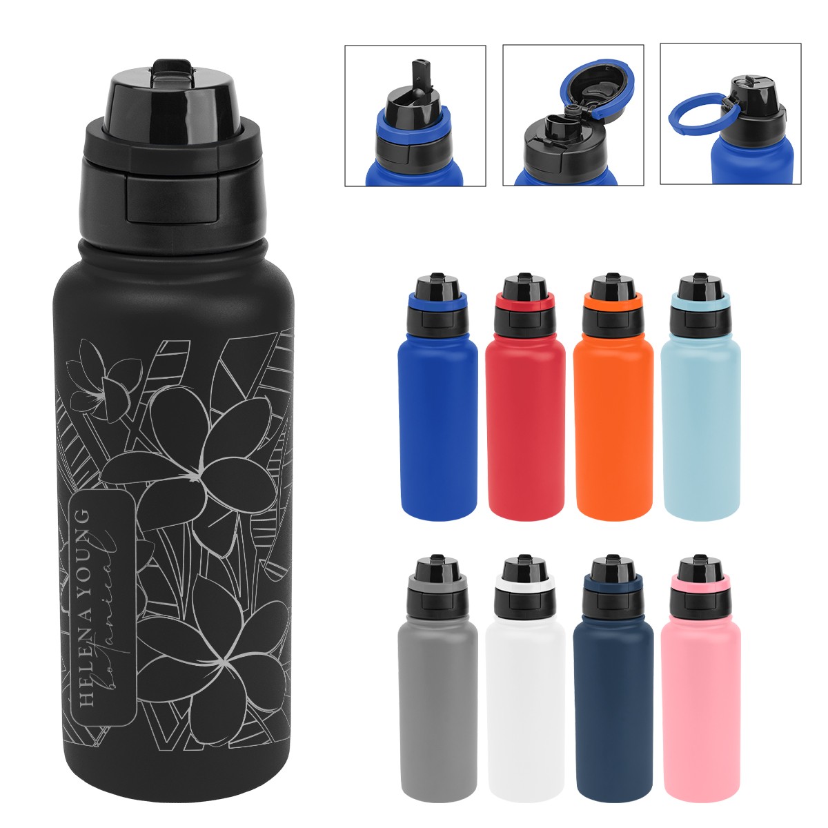 Picture of 32 Oz. Full Laser Pop Sip & Chug Recycled Stainless Steel Bottle