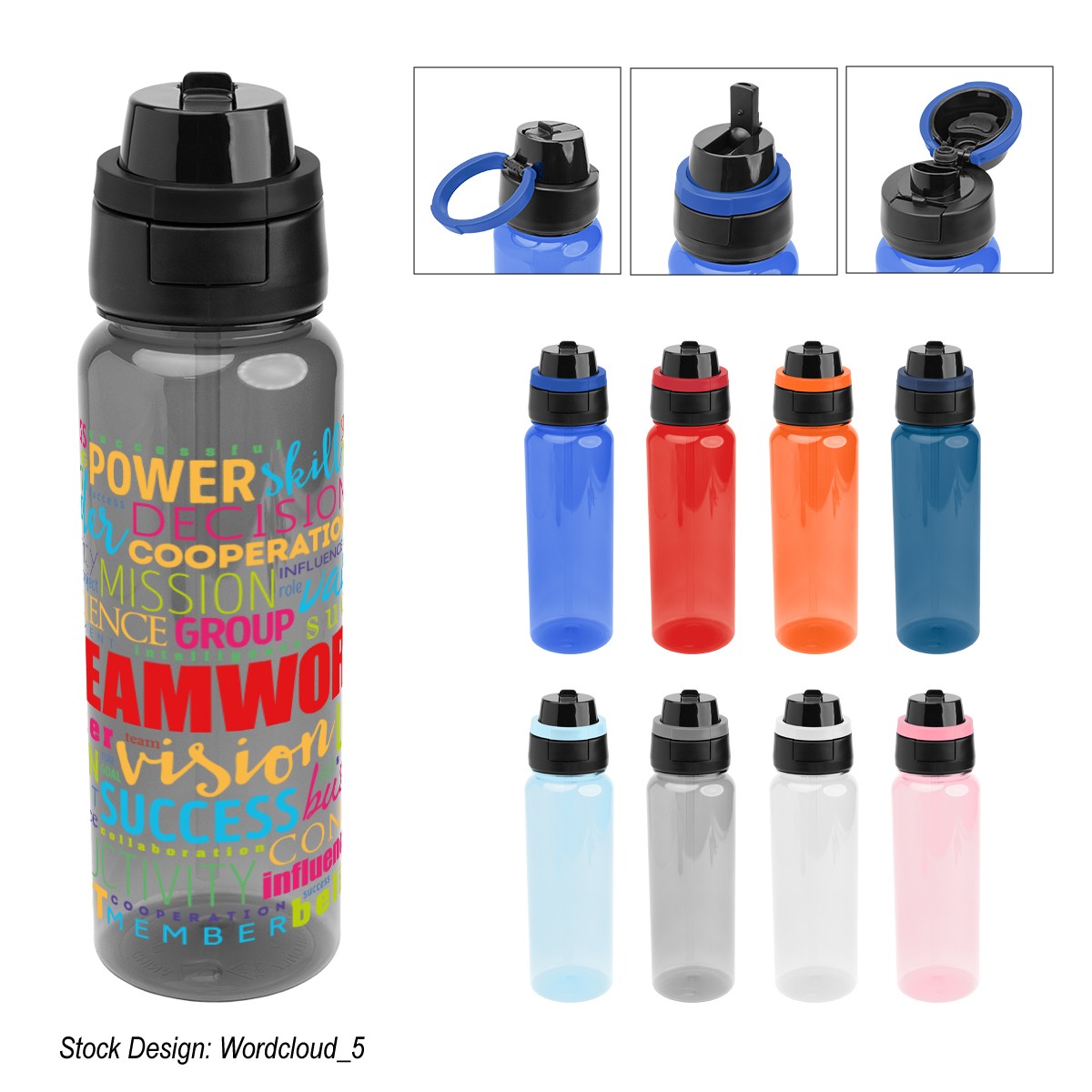 Picture of 32 Oz. Full Color Pop Sip & Chug Rpet Bottle