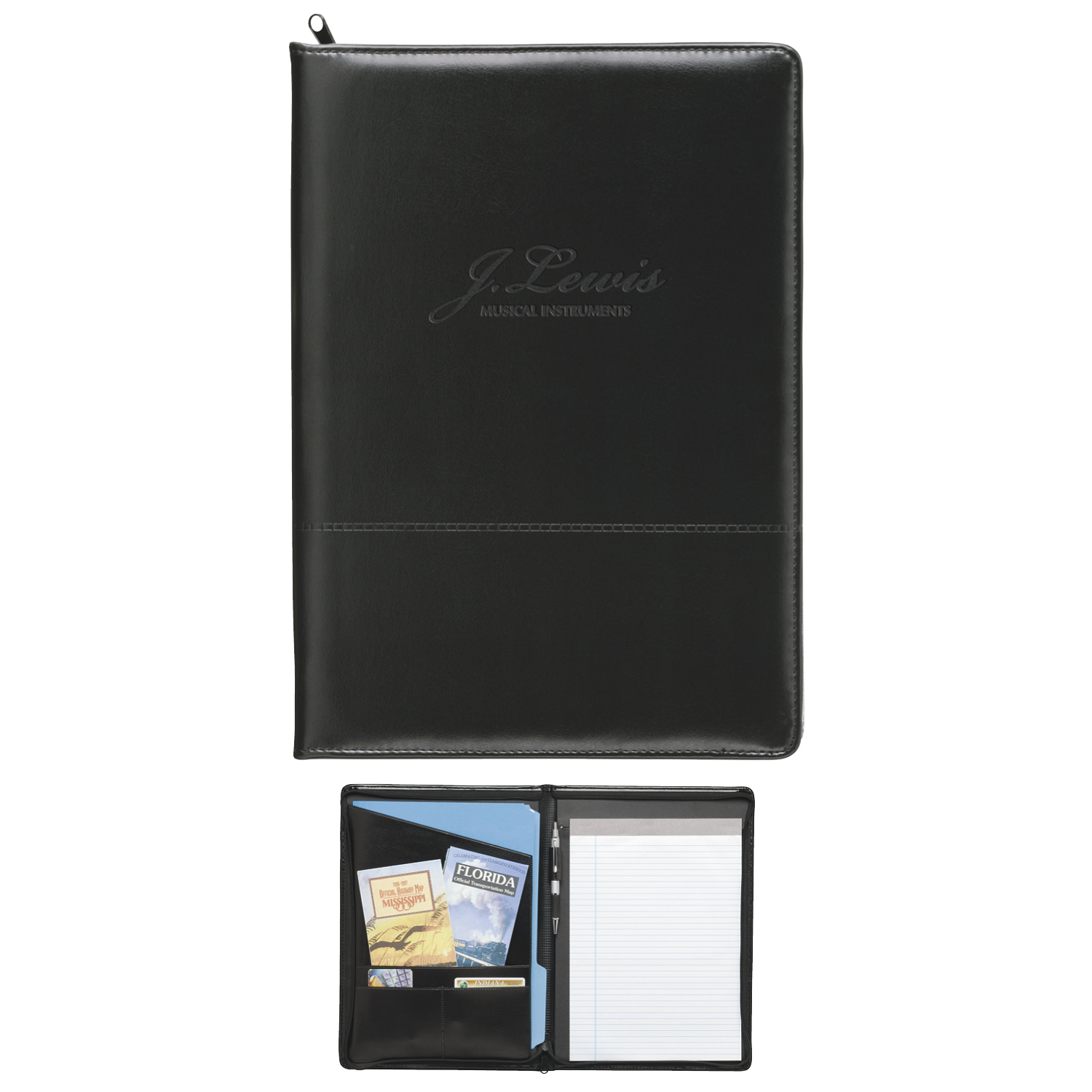 Picture of Good Value™ Script Zippered Padfolio
