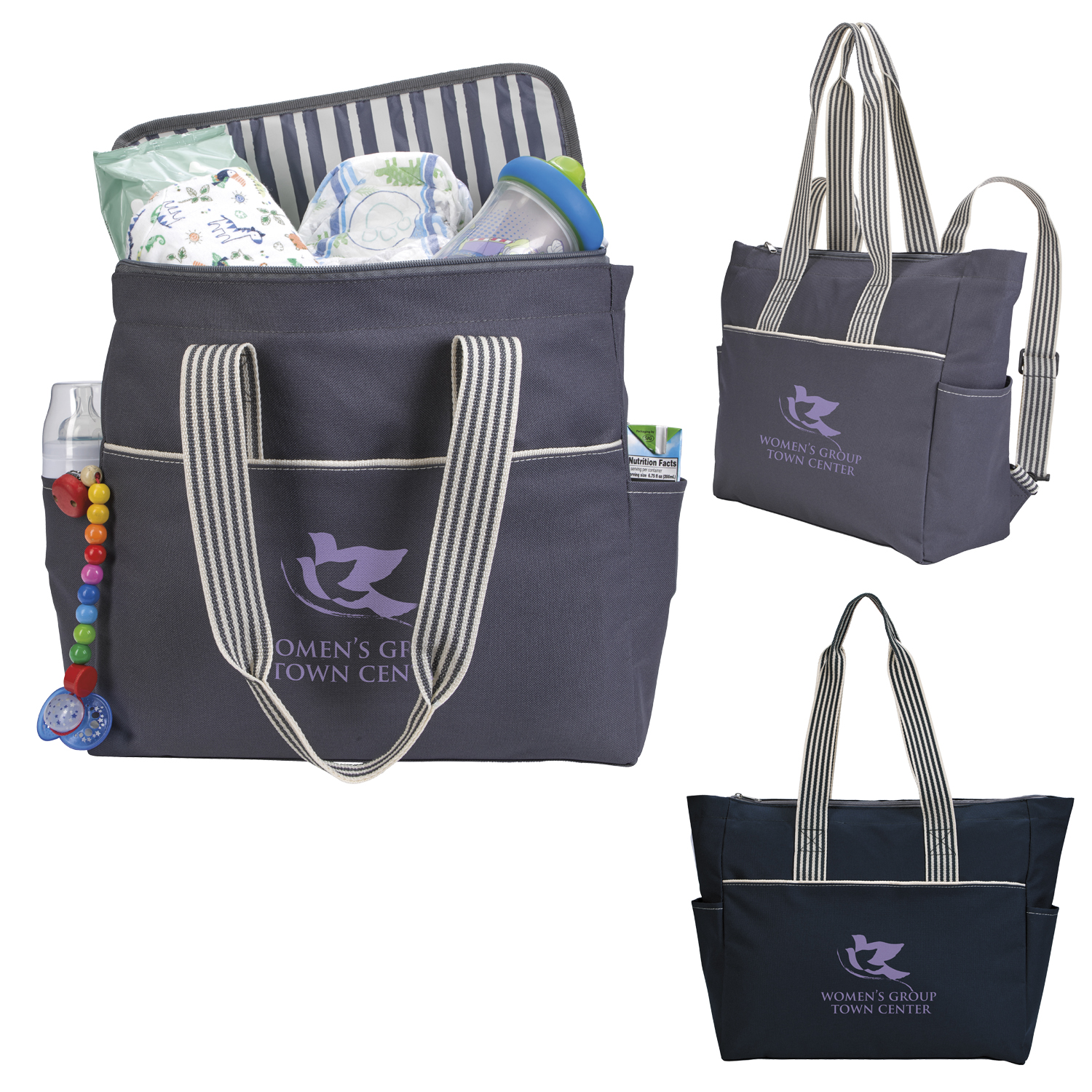 Picture of Atchison® Stripe Diaper Tote-Pack