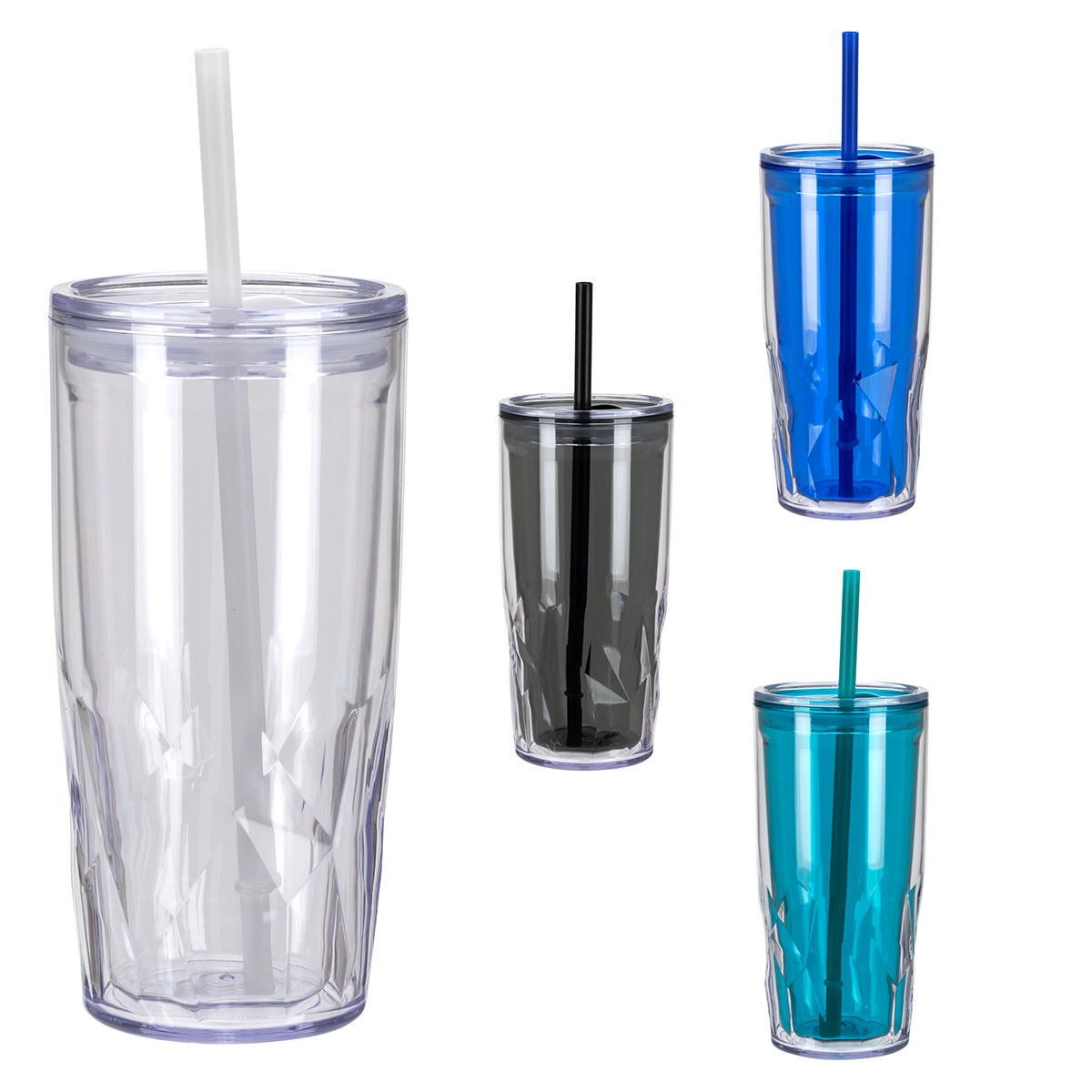 Picture of Luster 16 oz 2-in-1 Recycled Acrylic Straw Tumbler