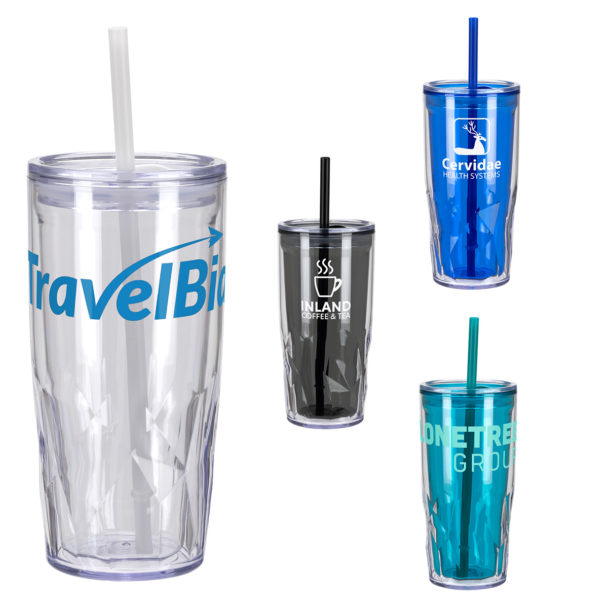 Picture of Luster 16 oz 2-in-1 Recycled Acrylic Straw Tumbler