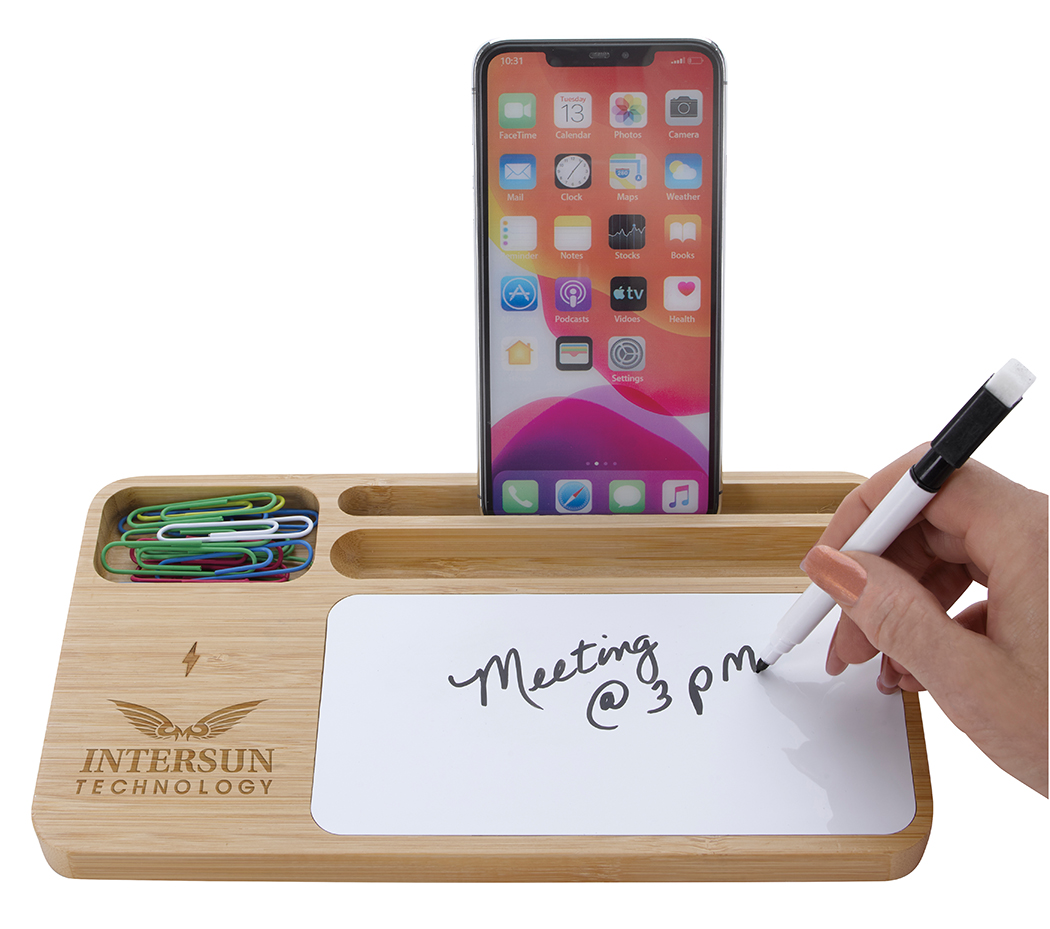 Picture of Bamboo 10W Wireless Charging Base with Dry Erase Board