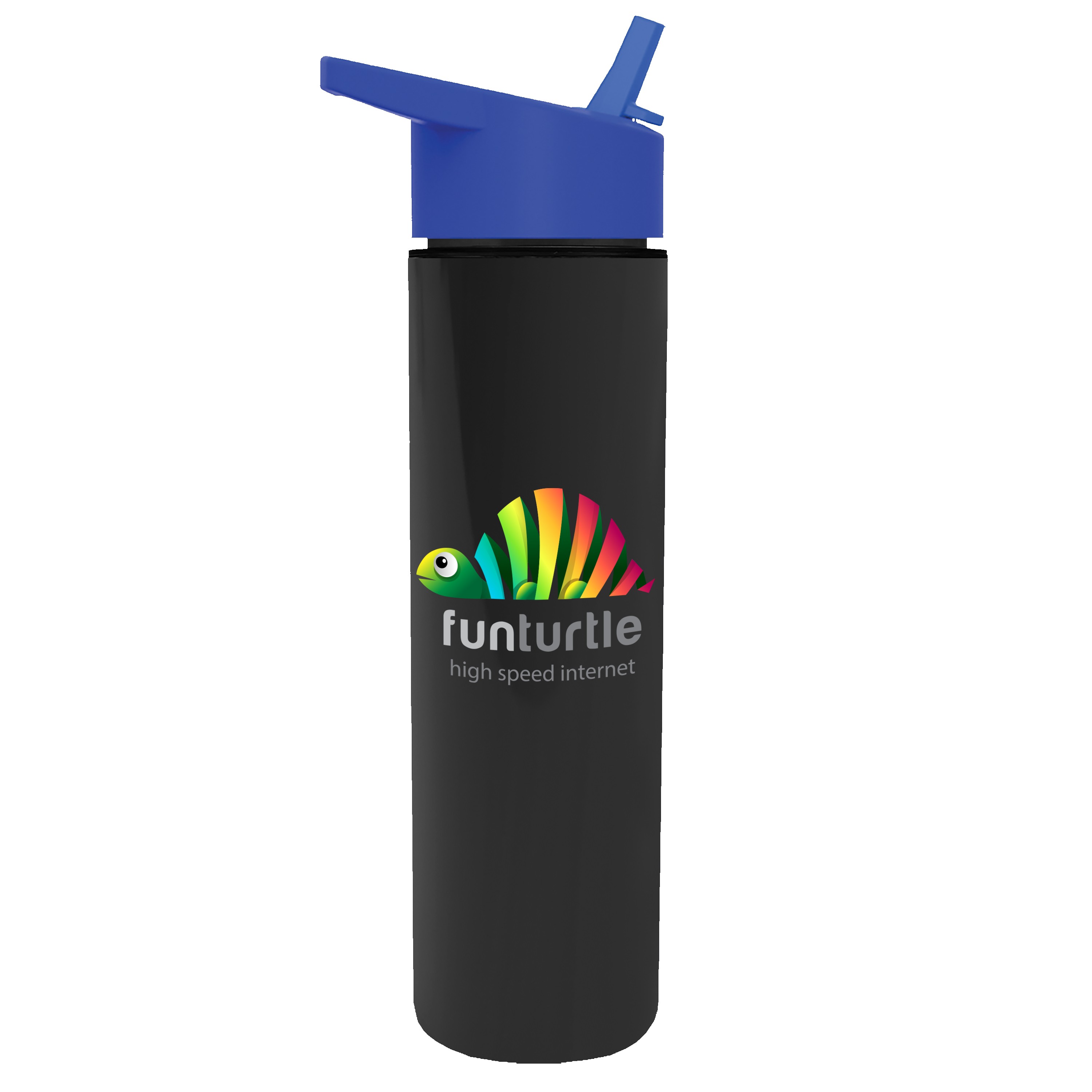 Picture of Garyline® Slim Double-Wall Insulated Bottle with Flip-Straw Lid - 16 oz.