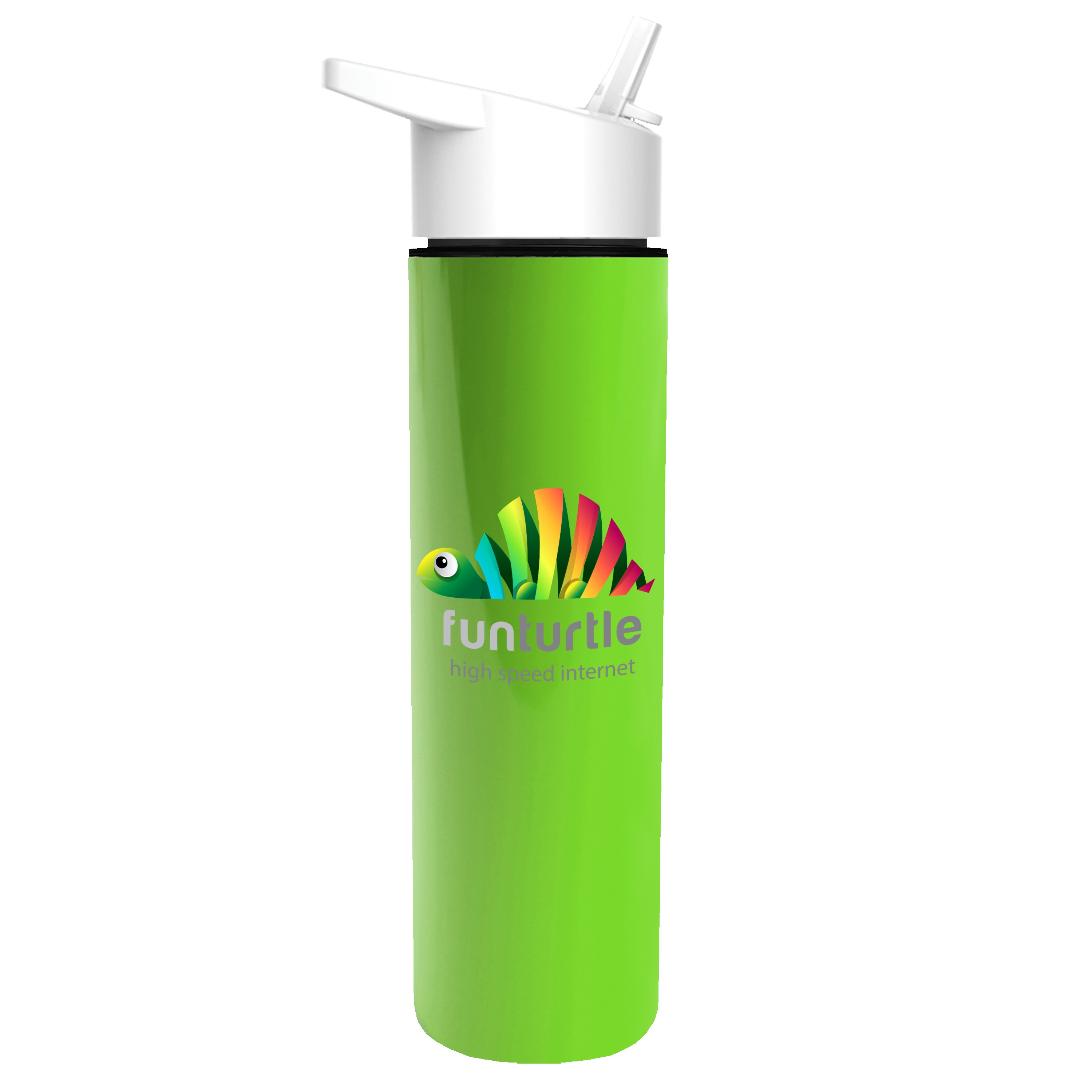 Picture of Garyline® Slim Double-Wall Insulated Bottle with Flip-Straw Lid - 16 oz.