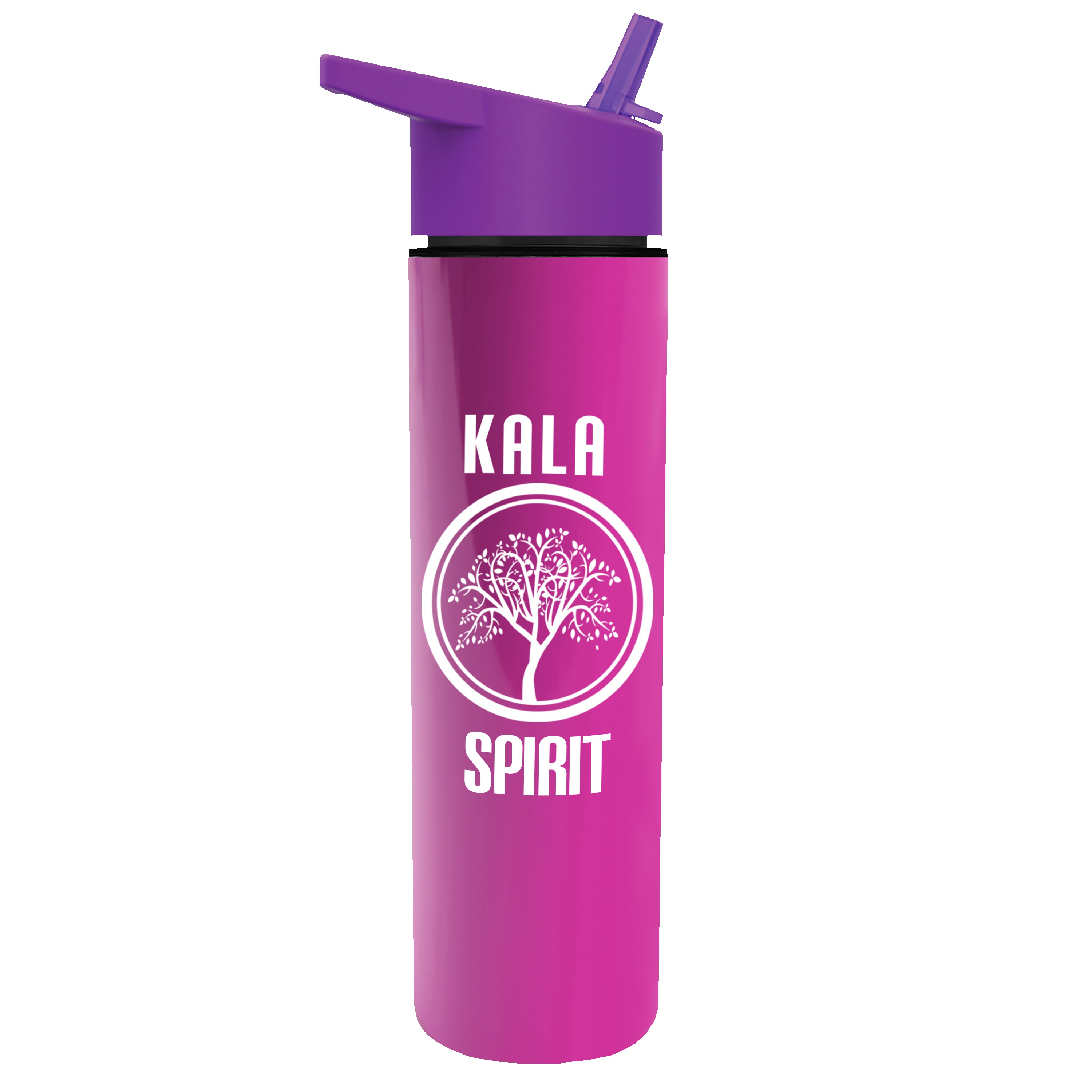 Picture of Garyline® Slim Double-Wall Insulated Bottle with Flip-Straw Lid - 16 oz.