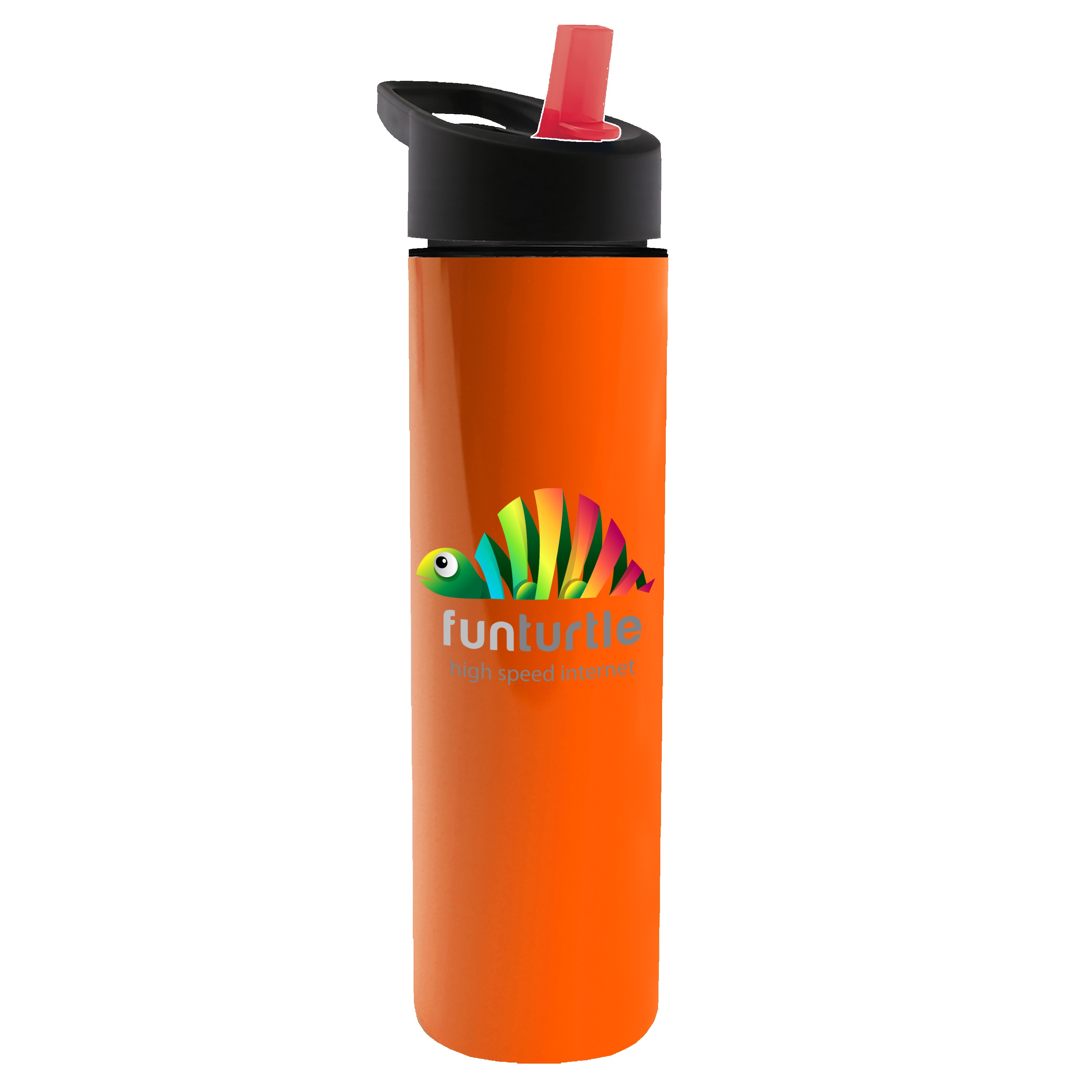 Picture of Garyline® Slim Double-Wall Insulated Bottle with Flip-Straw Lid - 16 oz.