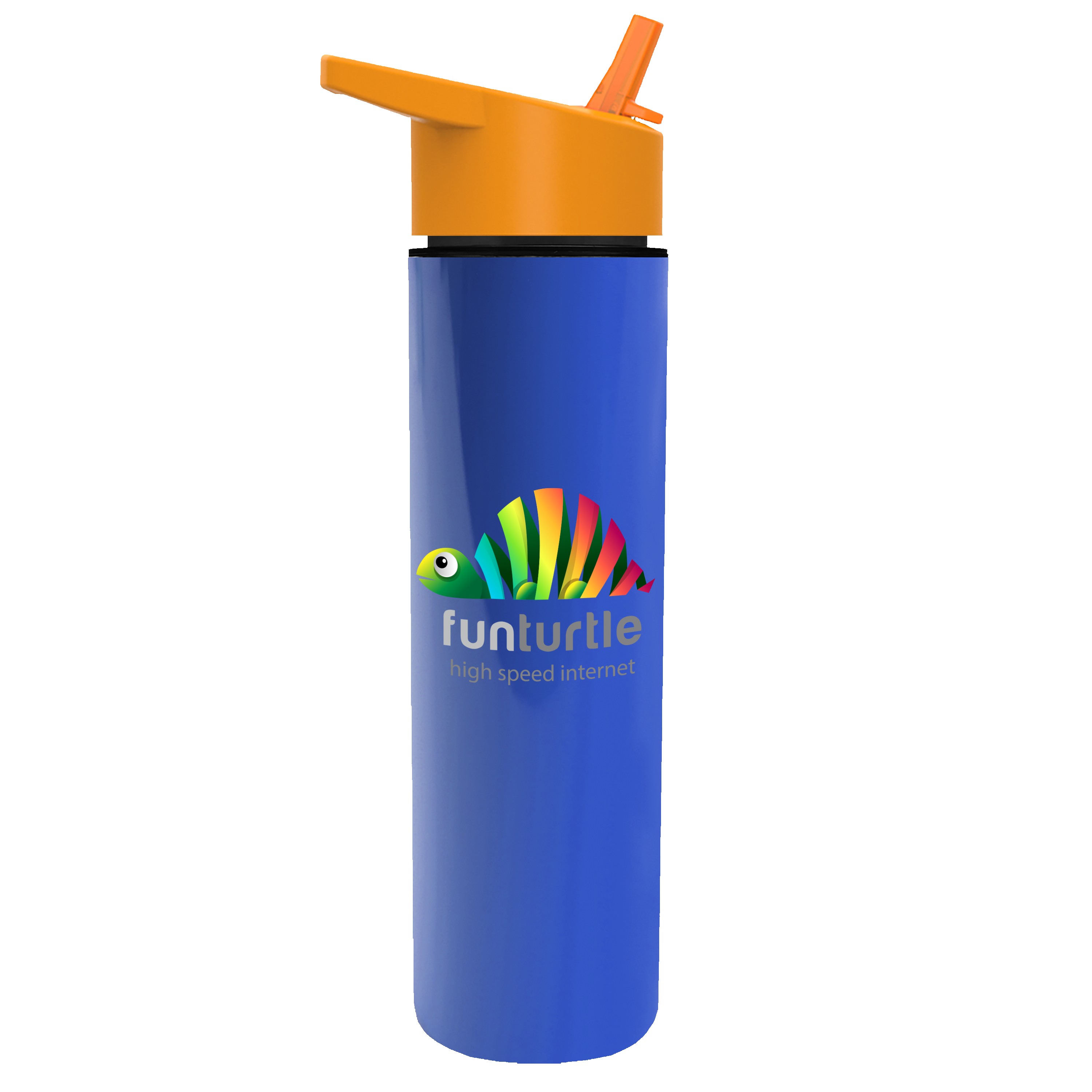 Picture of Garyline® Slim Double-Wall Insulated Bottle with Flip-Straw Lid - 16 oz.