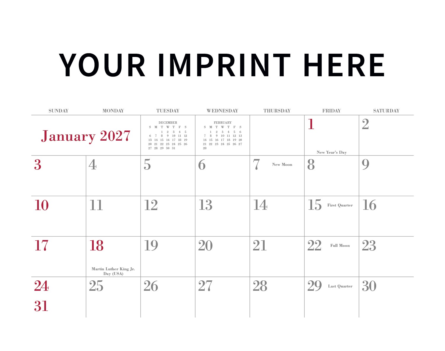 Picture of Triumph® Calendars Small Quantity Custom - Spiral Calendar