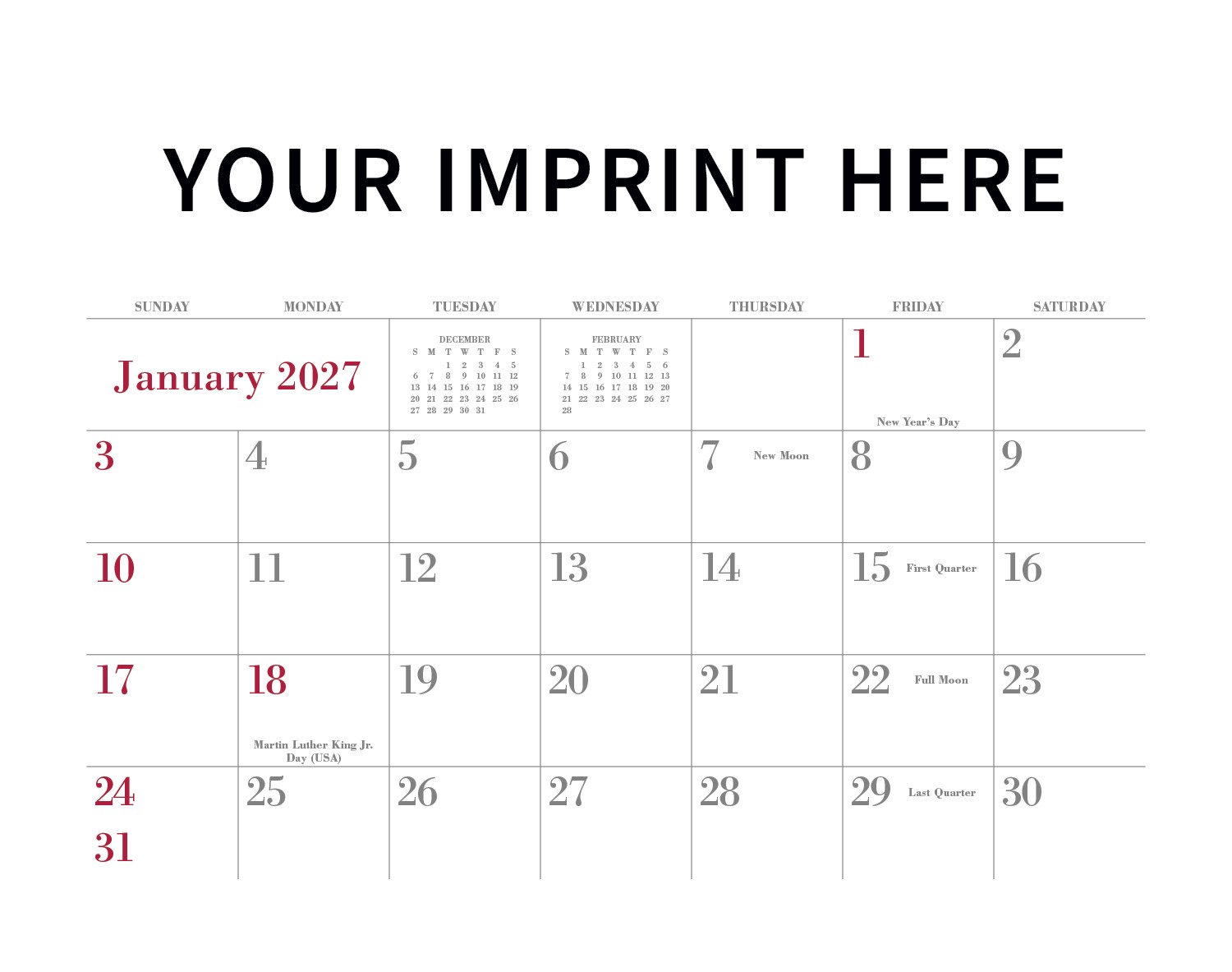 Picture of Triumph® Calendars Small Quantity Custom - Stapled Calendar
