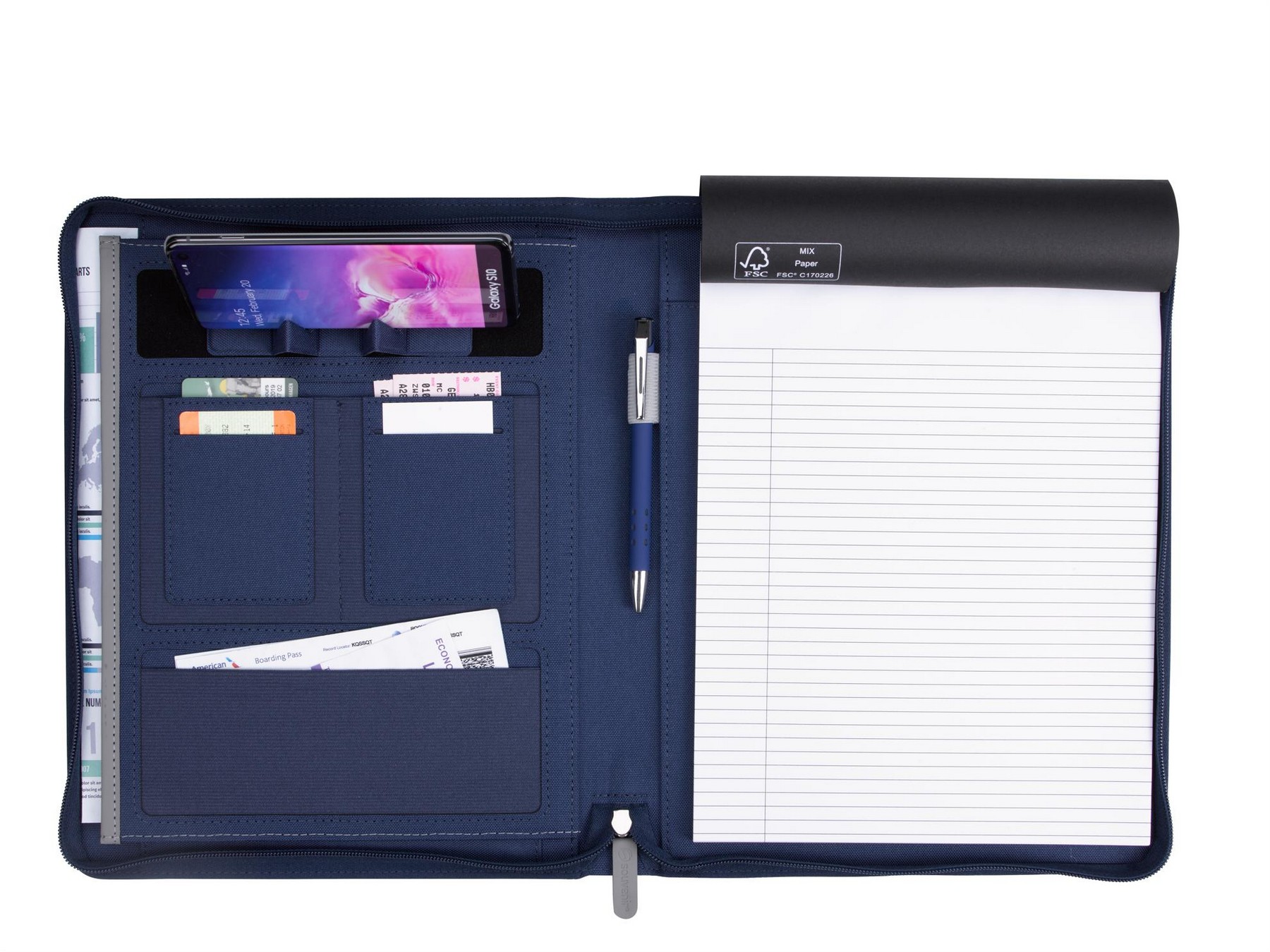 Picture of Souvenir® Armor Zippered Padfolio with Armor Pen