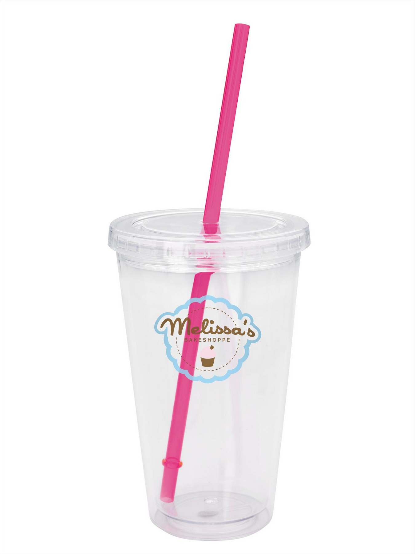 Picture of Good Value™ Clear Tumbler with Colored Lid - 18 oz.