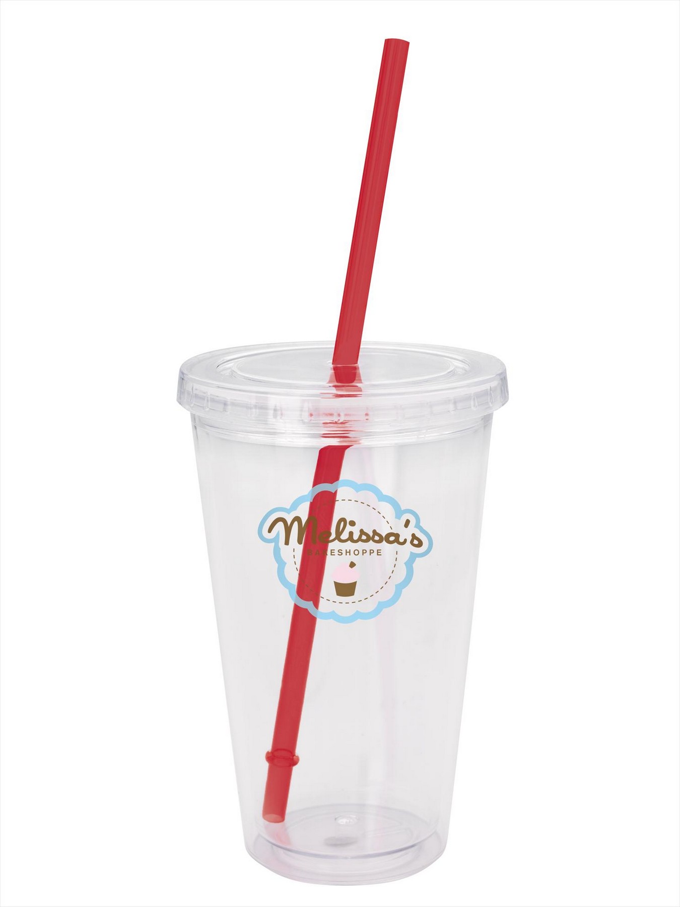 Picture of Good Value™ Clear Tumbler with Colored Lid - 18 oz.