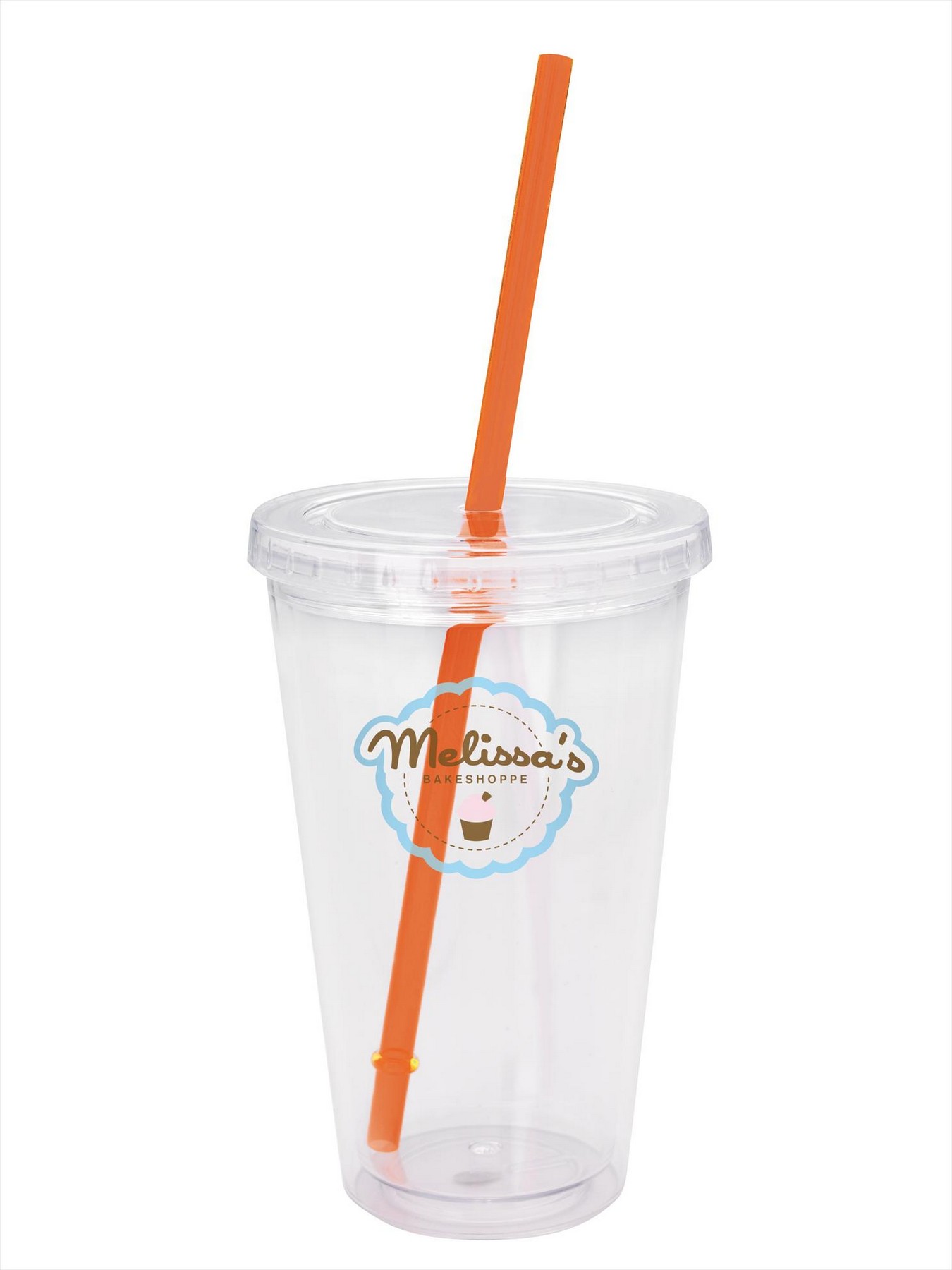 Picture of Good Value™ Clear Tumbler with Colored Lid - 18 oz.