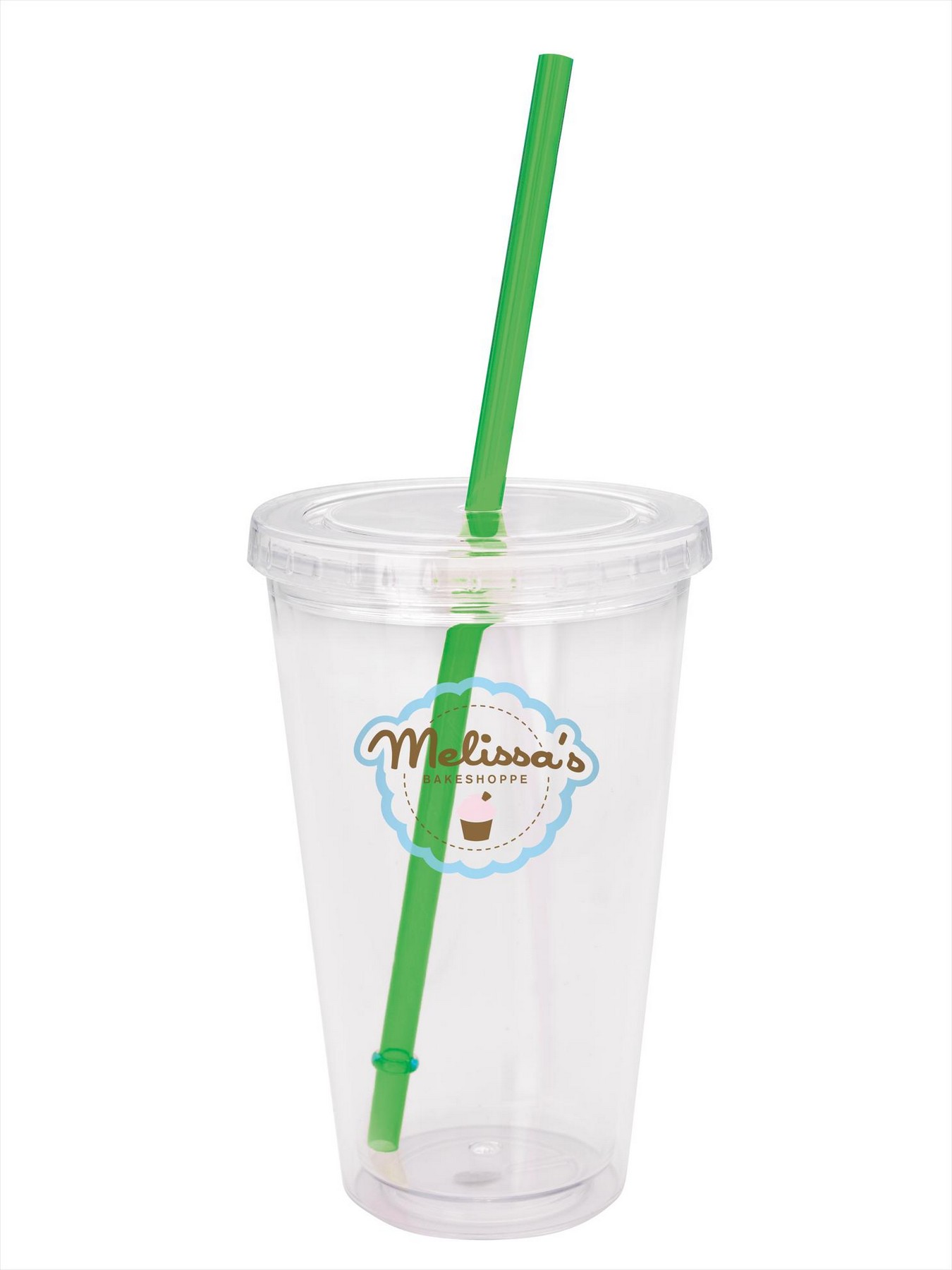 Picture of Good Value™ Clear Tumbler with Colored Lid - 18 oz.