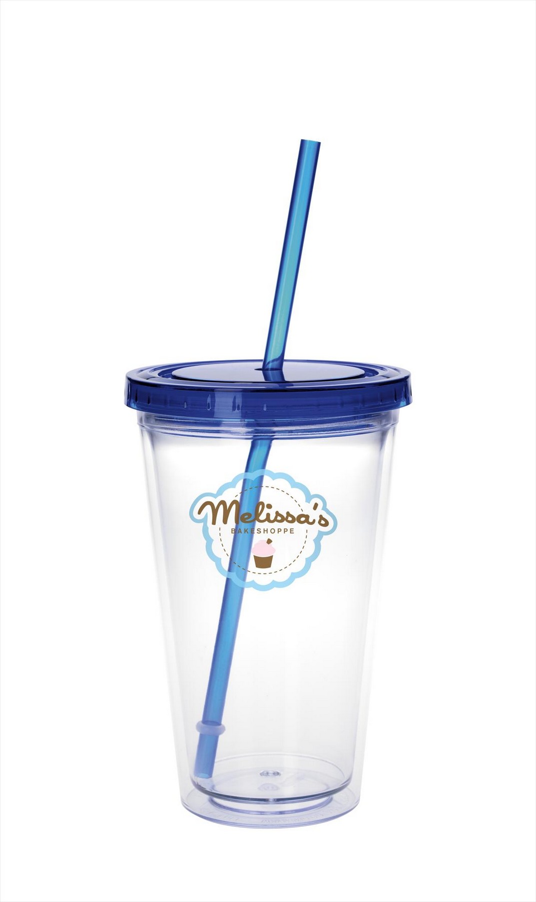 Picture of Good Value™ Clear Tumbler with Colored Lid - 18 oz.