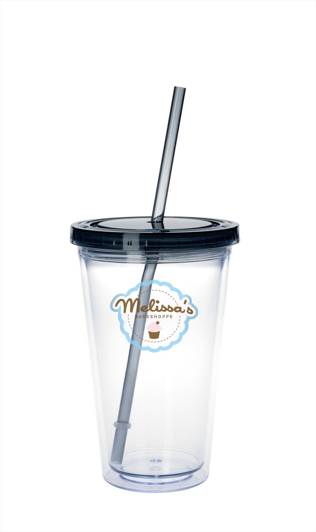 Picture of Good Value™ Clear Tumbler with Colored Lid - 18 oz.