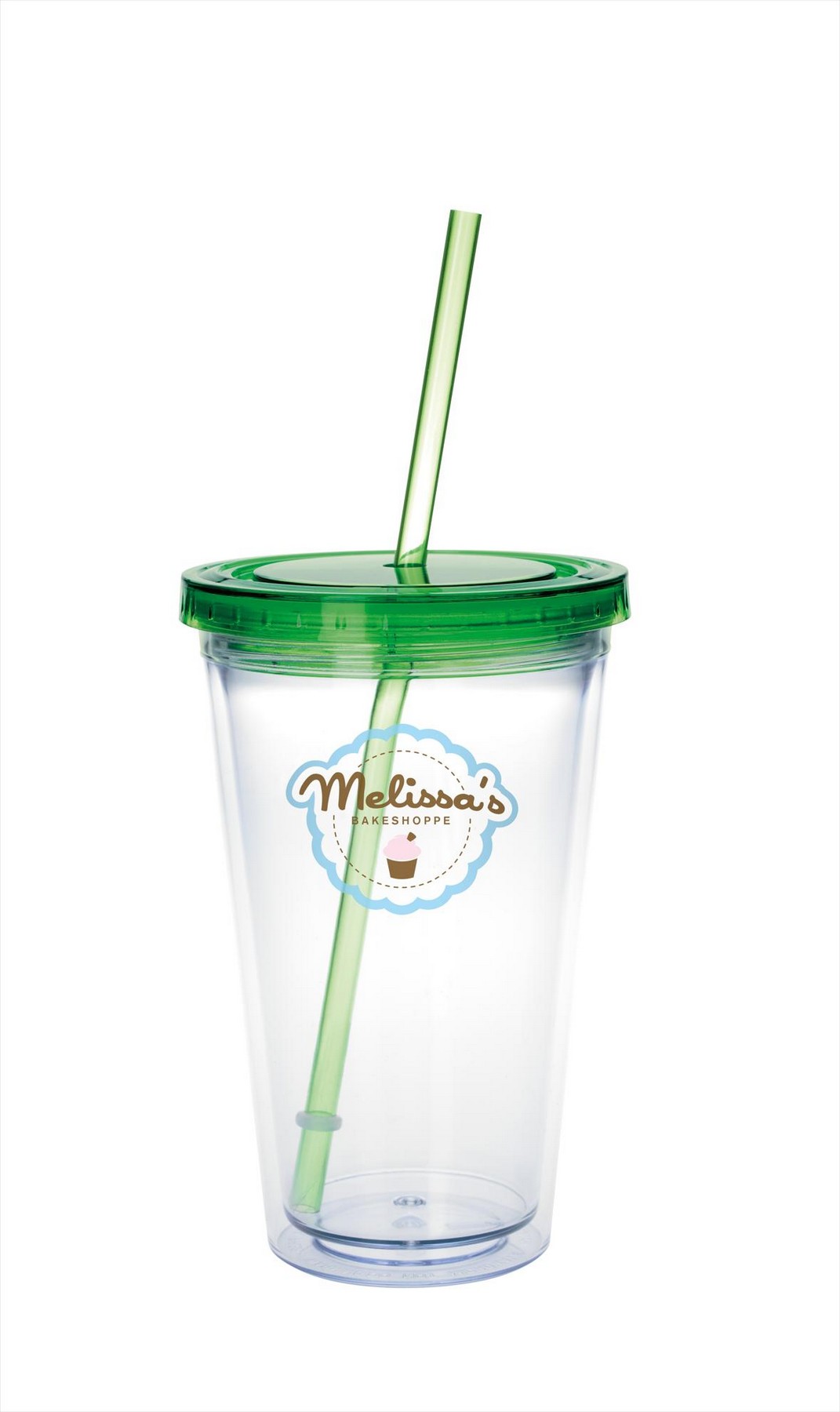 Picture of Good Value™ Clear Tumbler with Colored Lid - 18 oz.