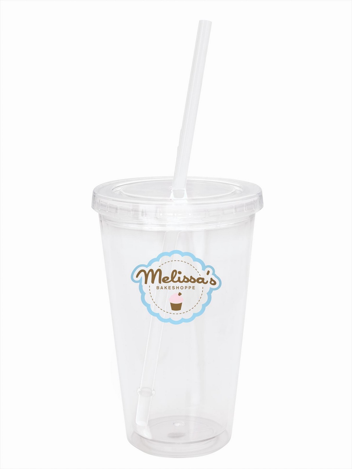 Picture of Good Value™ Clear Tumbler with Colored Lid - 18 oz.