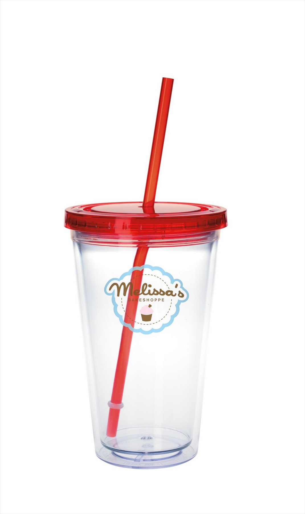 Picture of Good Value™ Clear Tumbler with Colored Lid - 18 oz.