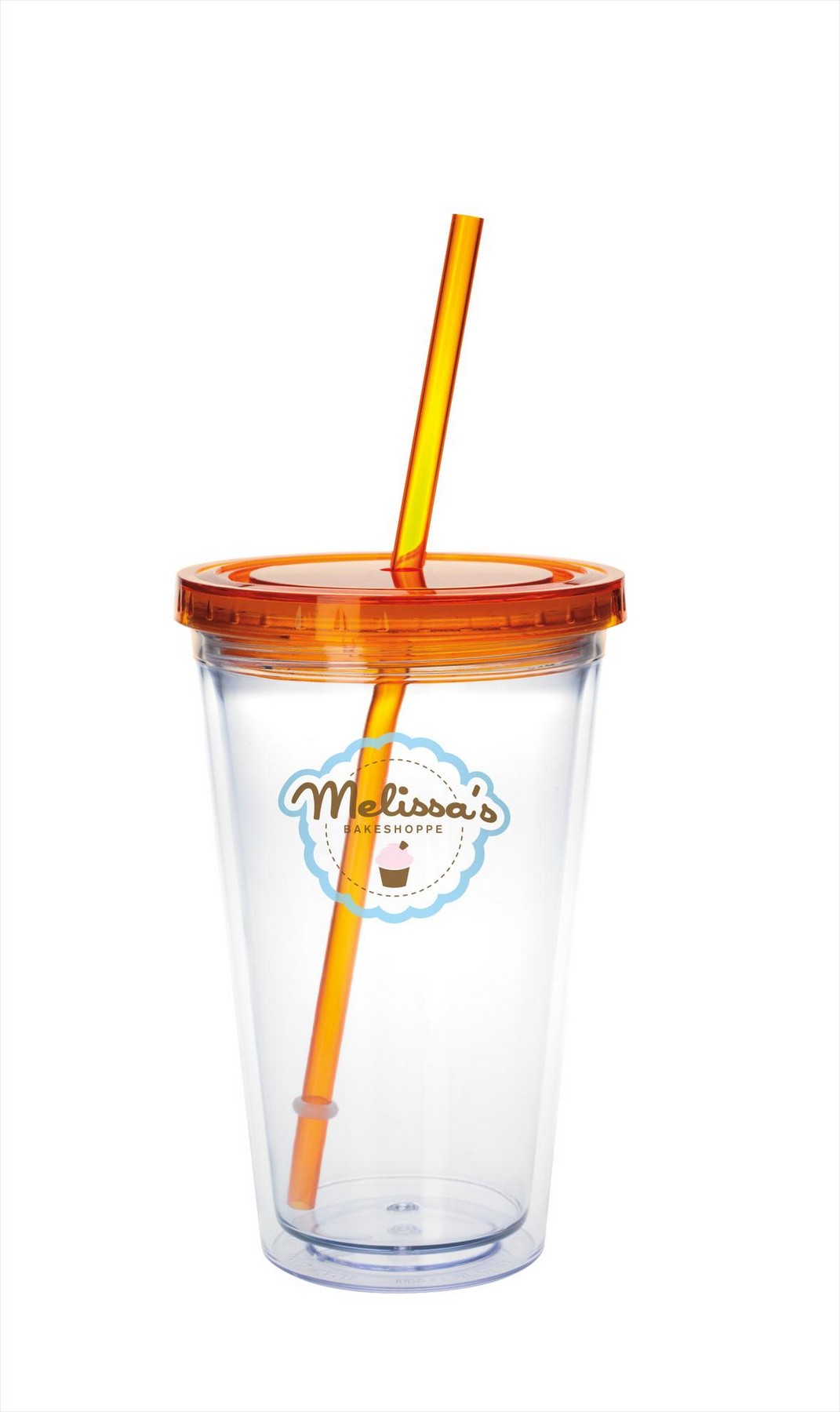 Picture of Good Value™ Clear Tumbler with Colored Lid - 18 oz.