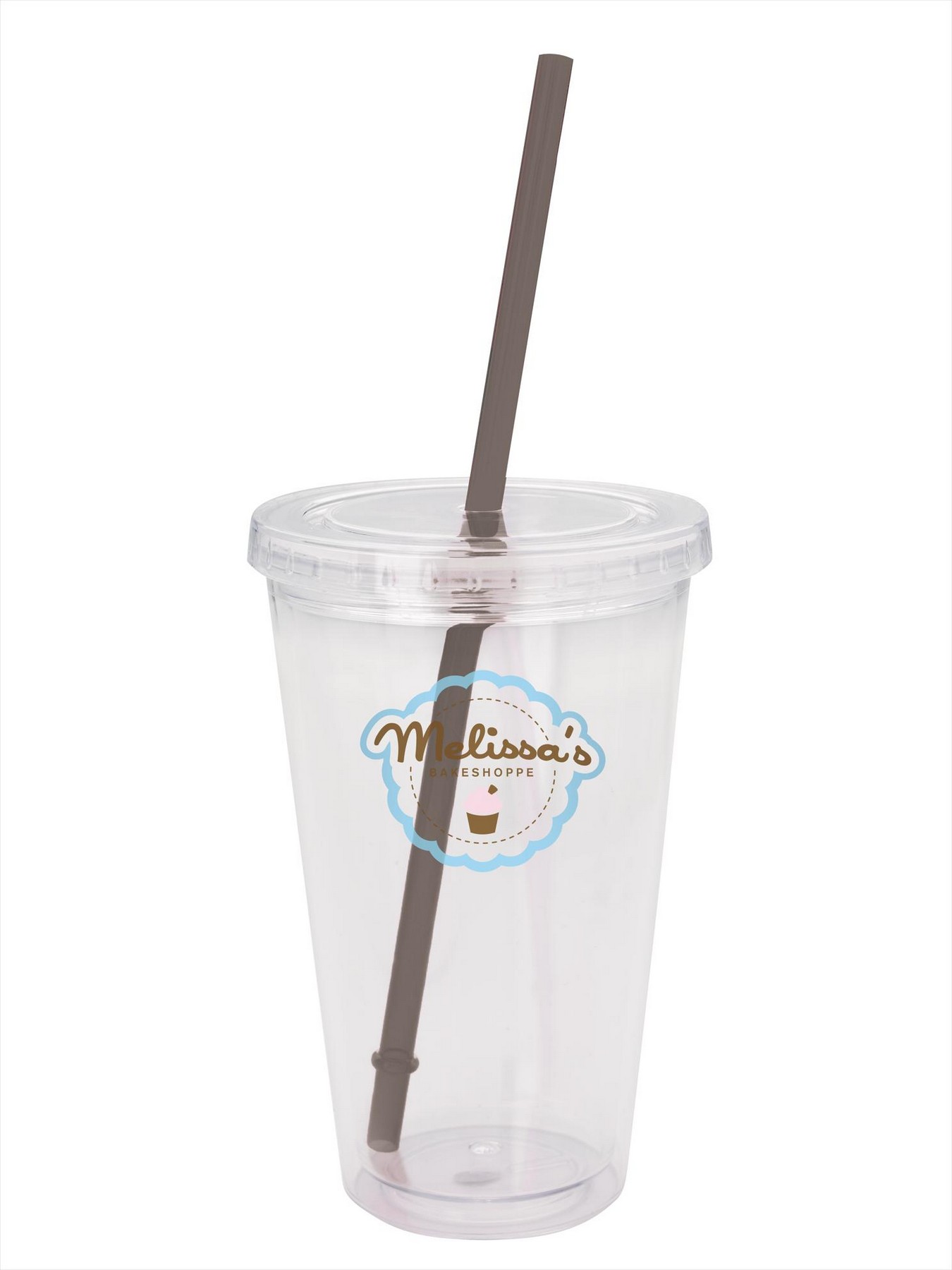 Picture of Good Value™ Clear Tumbler with Colored Lid - 18 oz.
