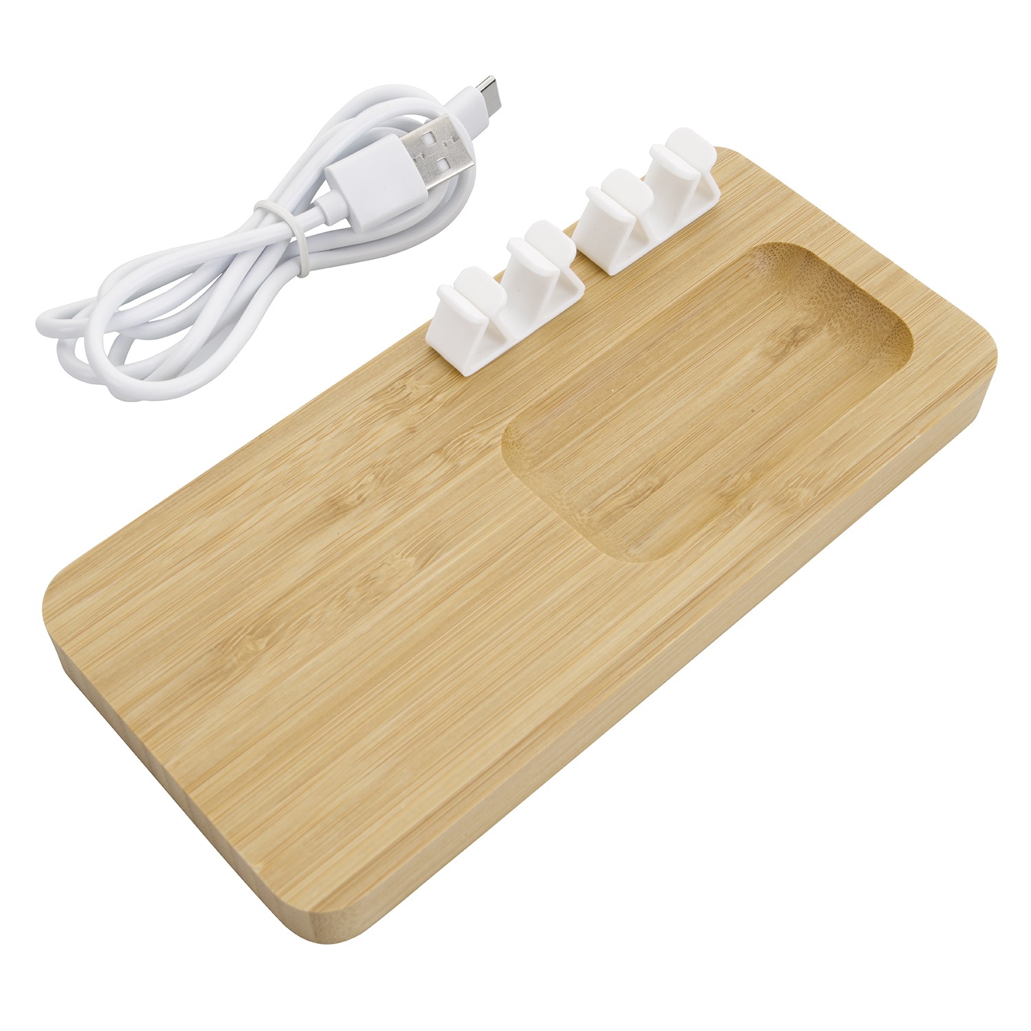Picture of Bamboo 10W Wireless Charging Pad with Cable Organizer