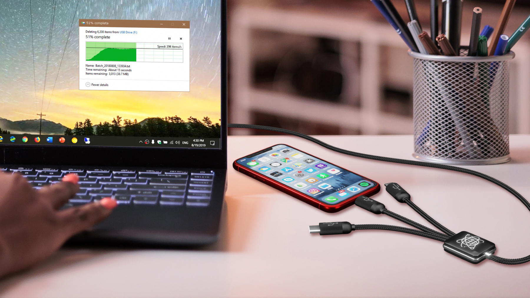 Picture of SCX Innovative Design™ RPET Data Transfer Cable