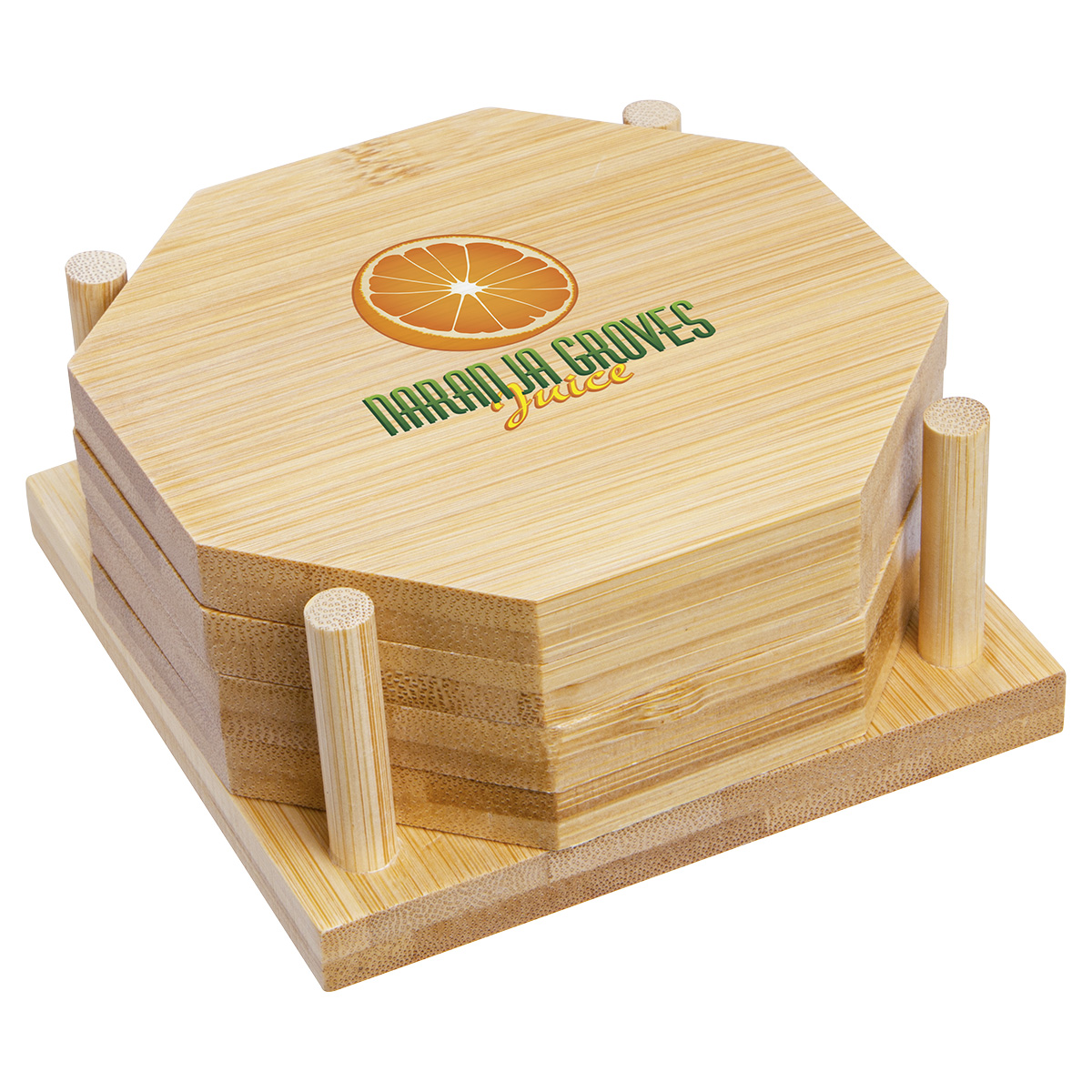 Picture of Bamboo 4-Piece Coaster Set