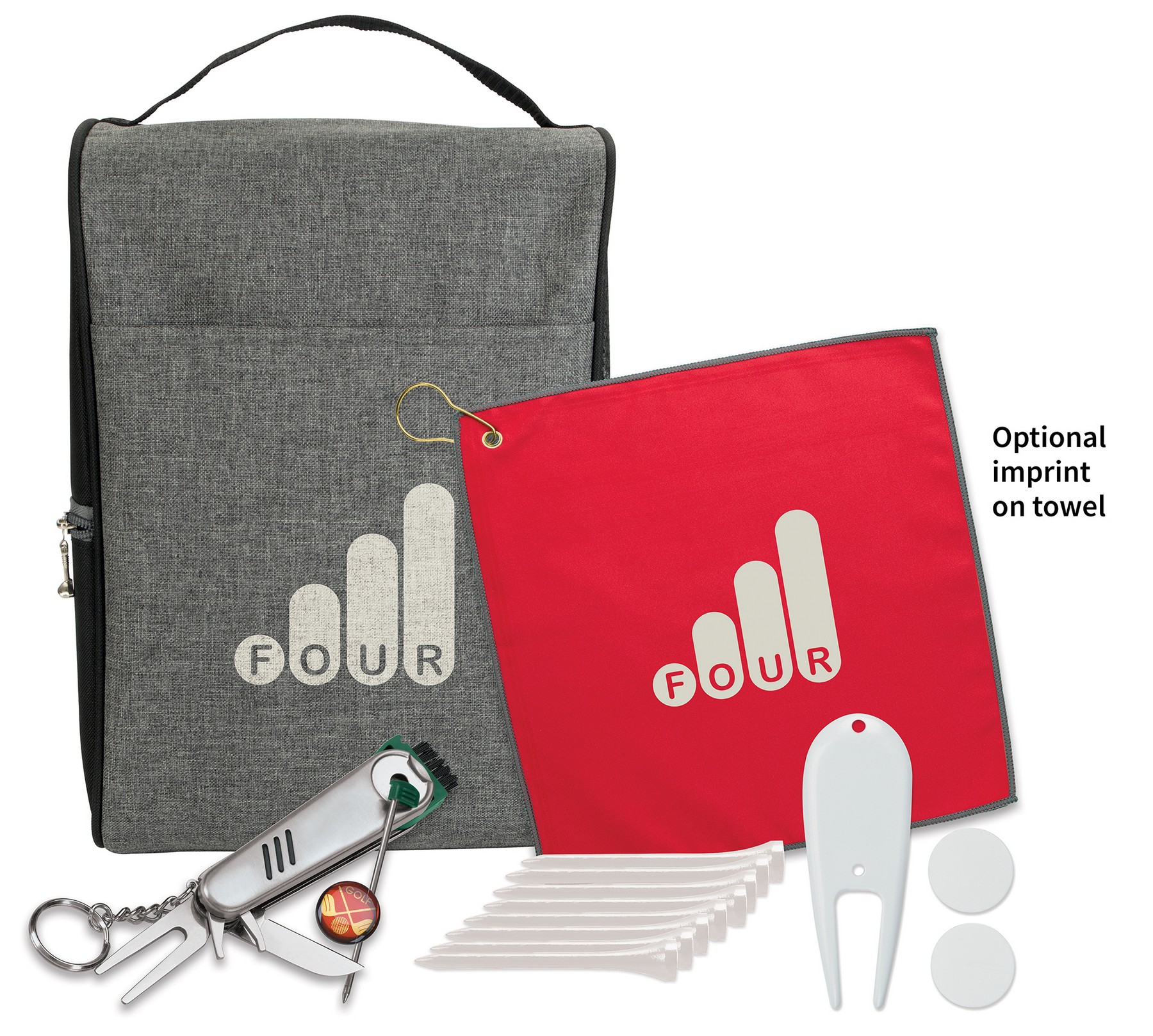 Picture of Heathered Shoe Bag Golf Kit