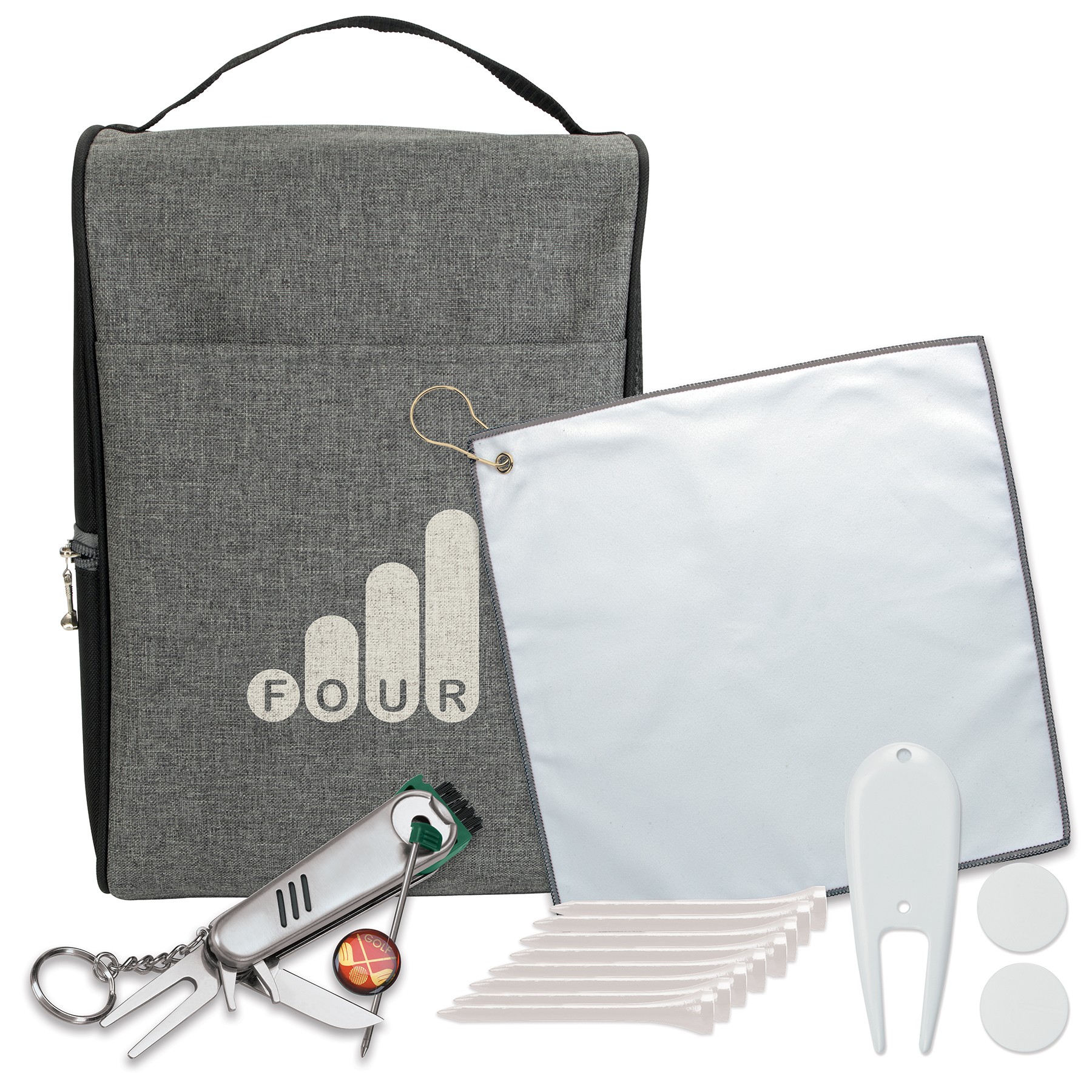 Picture of Heathered Shoe Bag Golf Kit