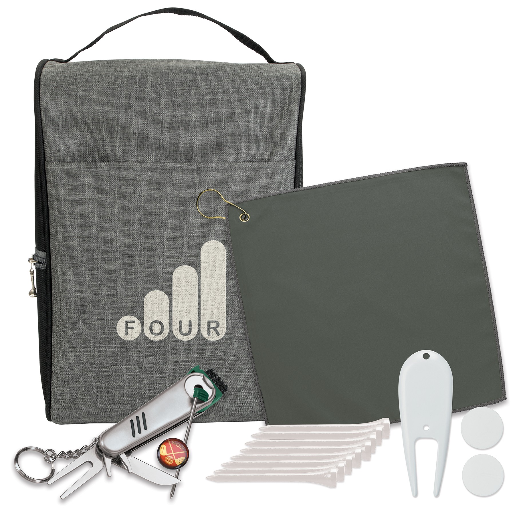 Picture of Heathered Shoe Bag Golf Kit