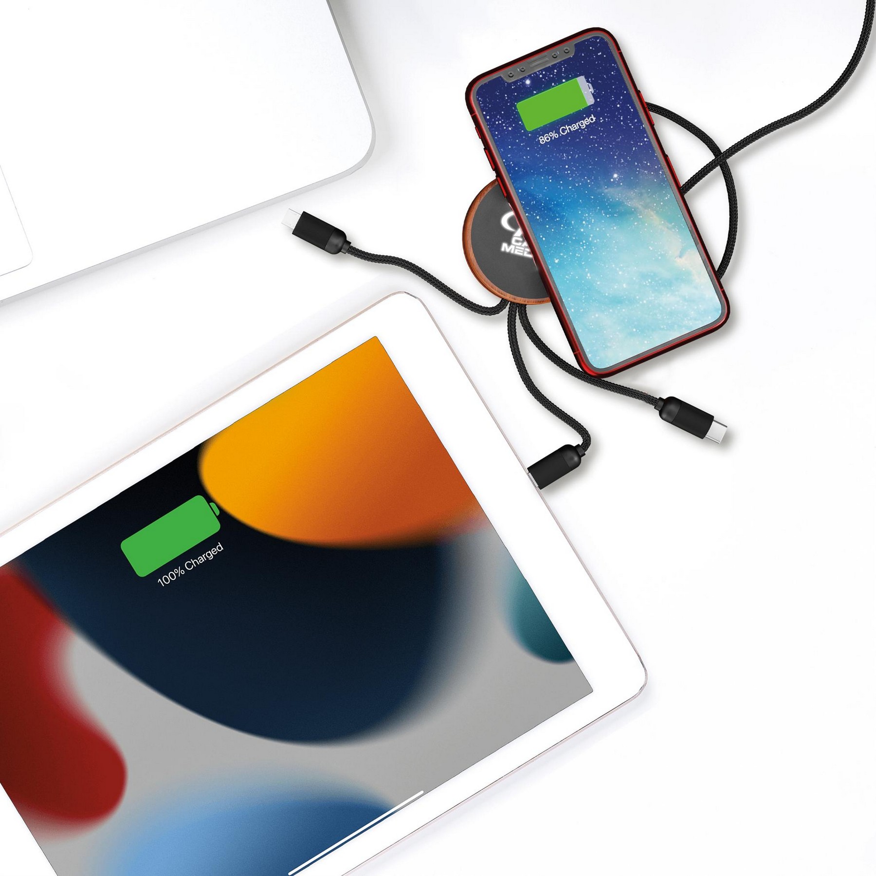Picture of SCX Innovative Design™ 5-in-1 Bamboo 5W Wireless Charging Cable