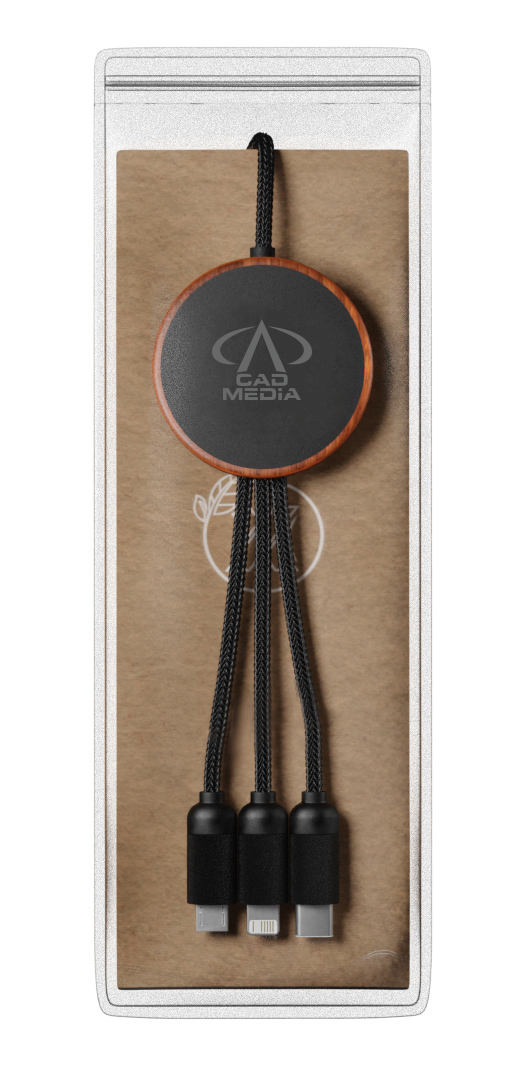 Picture of SCX Innovative Design™ 5-in-1 Bamboo 5W Wireless Charging Cable