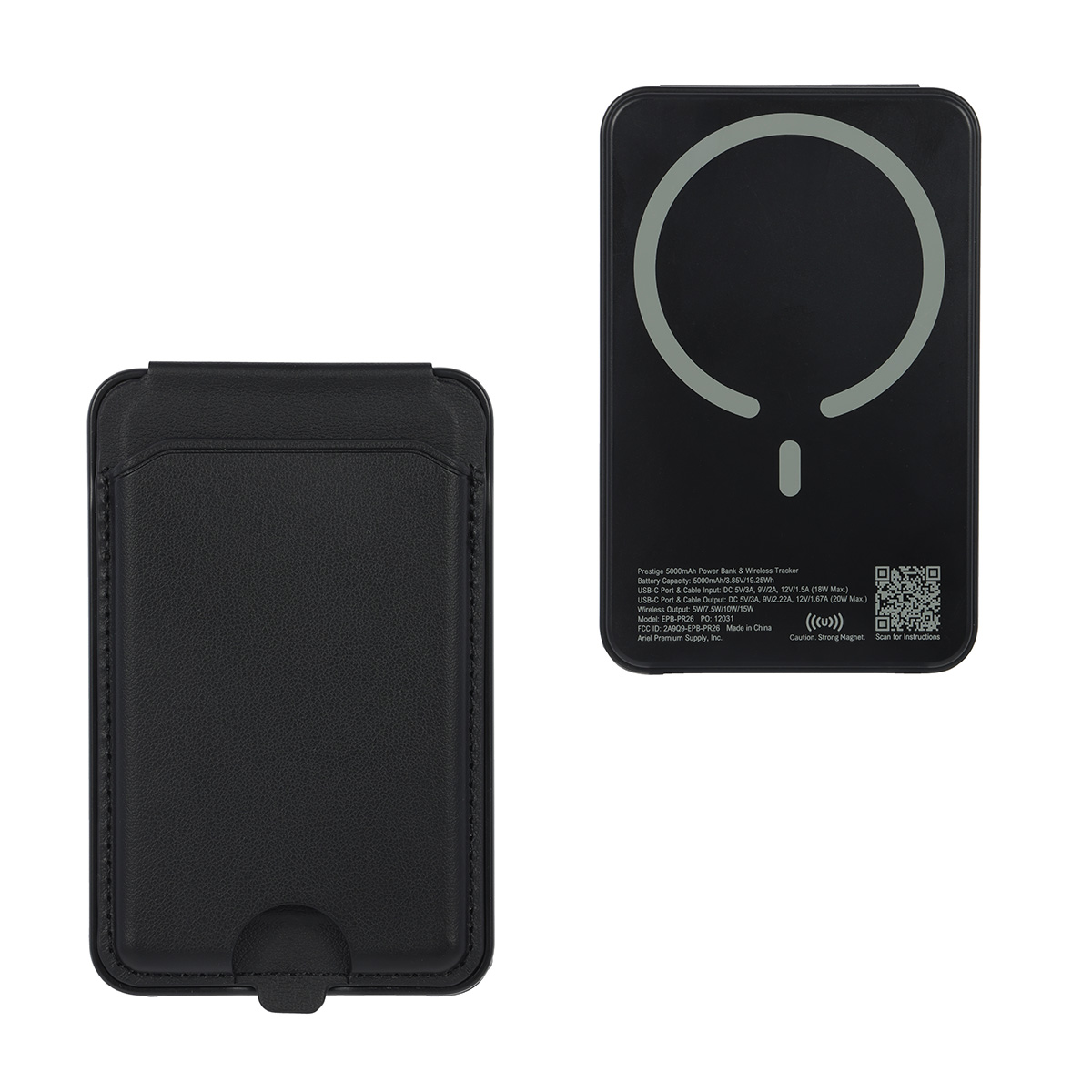 Picture of Prestige 5000mAh 20W Magnetic Wireless Power Bank with Card Holder & Find M