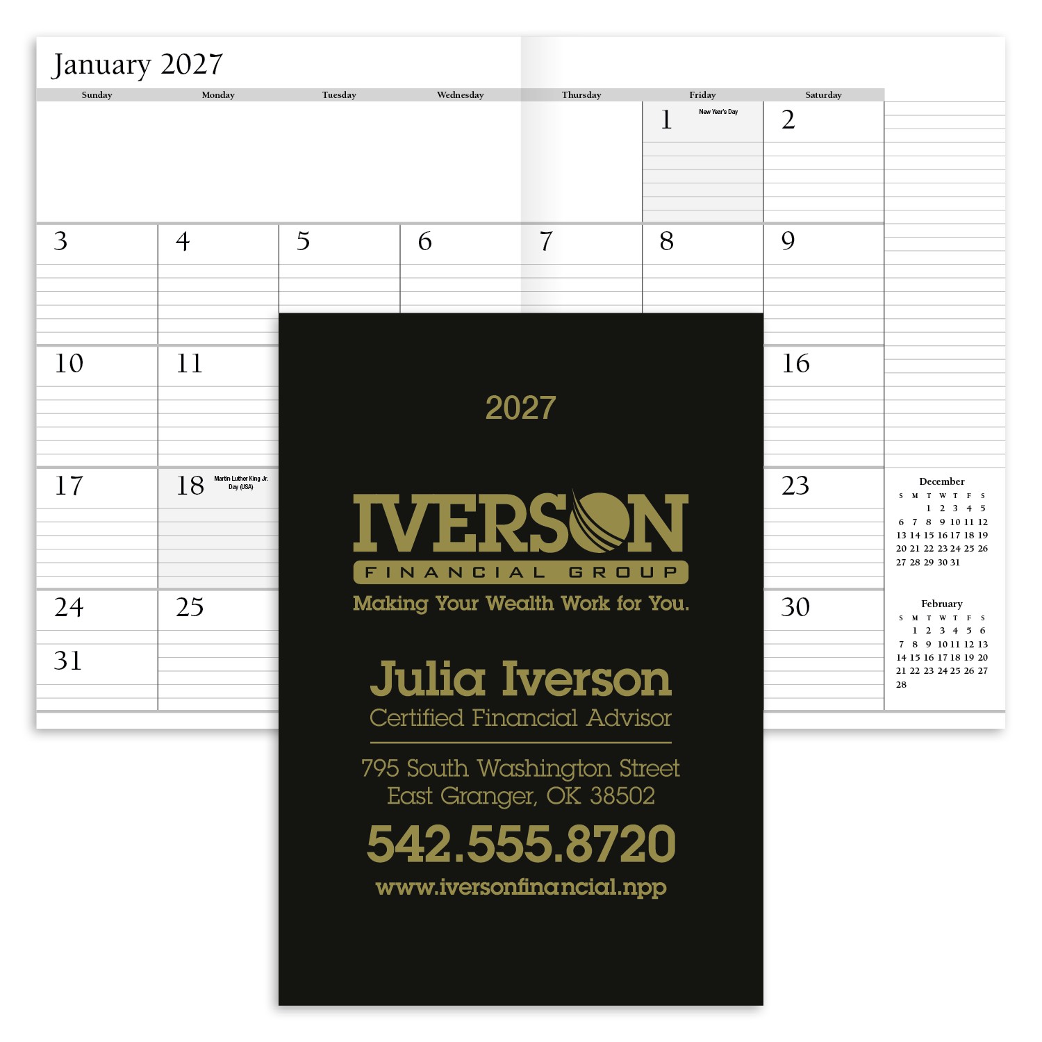 Picture of HotLine® Products Leatherette Planner