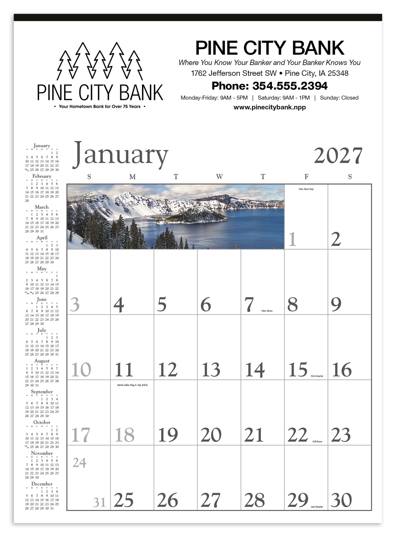 Picture of Triumph® Calendars Decorator Memo (White) Calendar