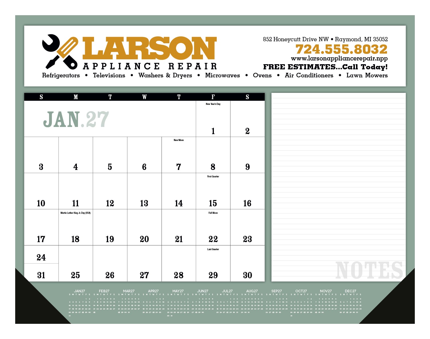 Picture of Triumph® Calendars Notes Desk Pad with Vinyl Corners