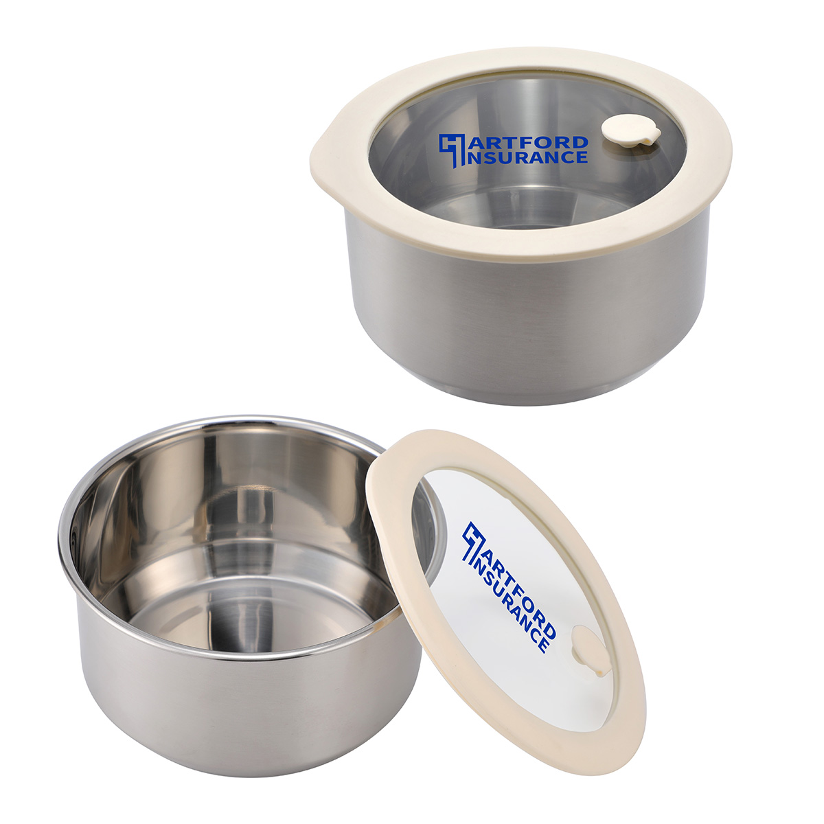 Picture of Prima 38 oz Microwaveable Stainless Steel Bowl With Vented Glass Lid