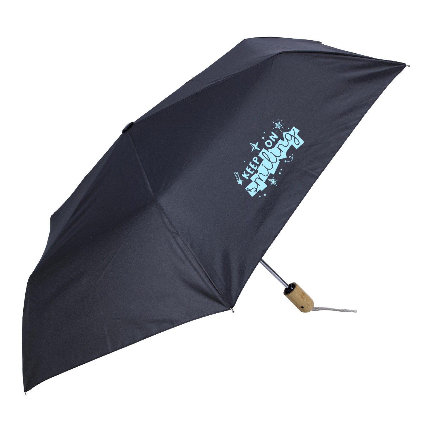 Picture of Shed Rain™ 42" RPET Bamboo-Handled Auto-Open/Close Compact Umbrella