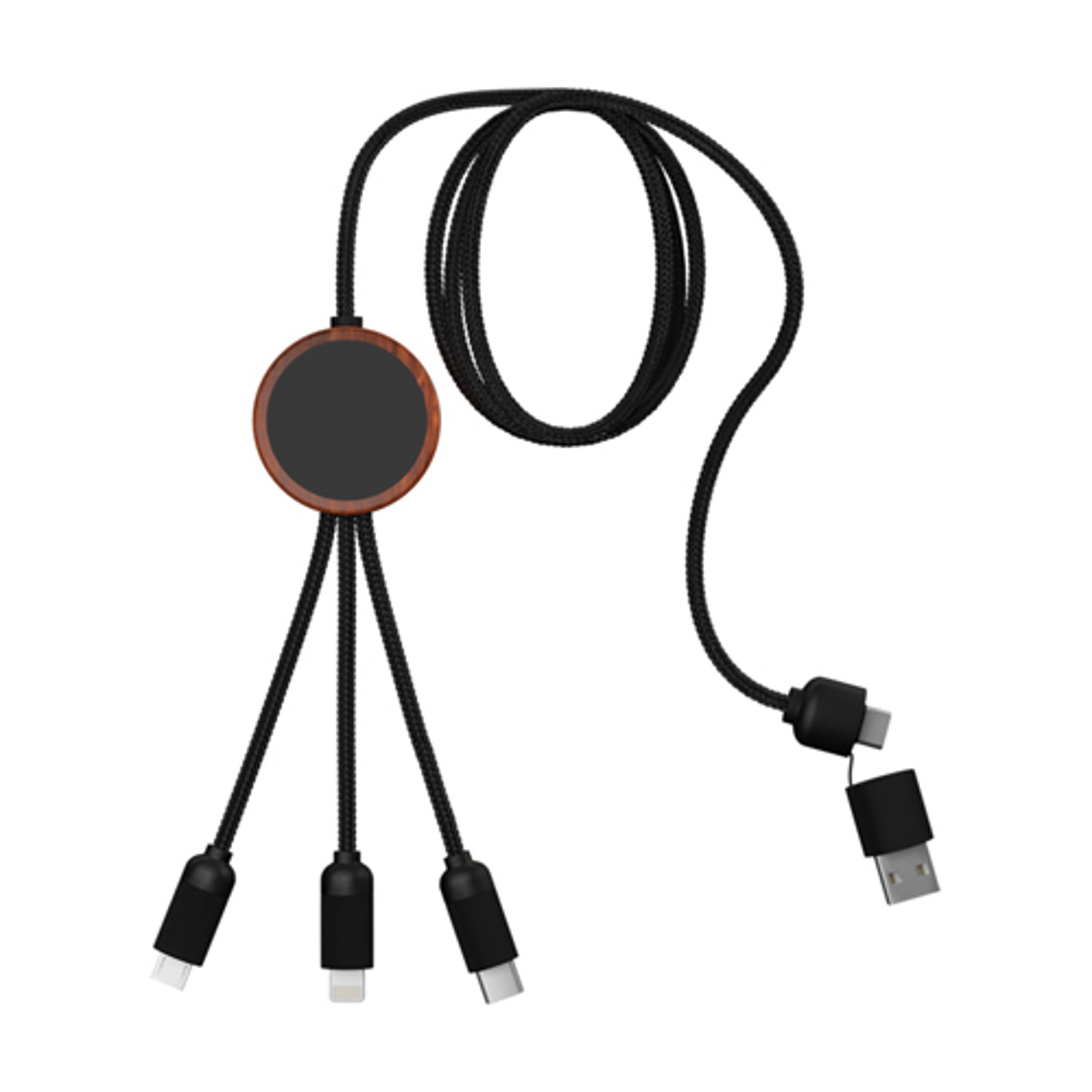 Picture of Bamboo 5-in-1 Charging Cable with Light-Up Logo