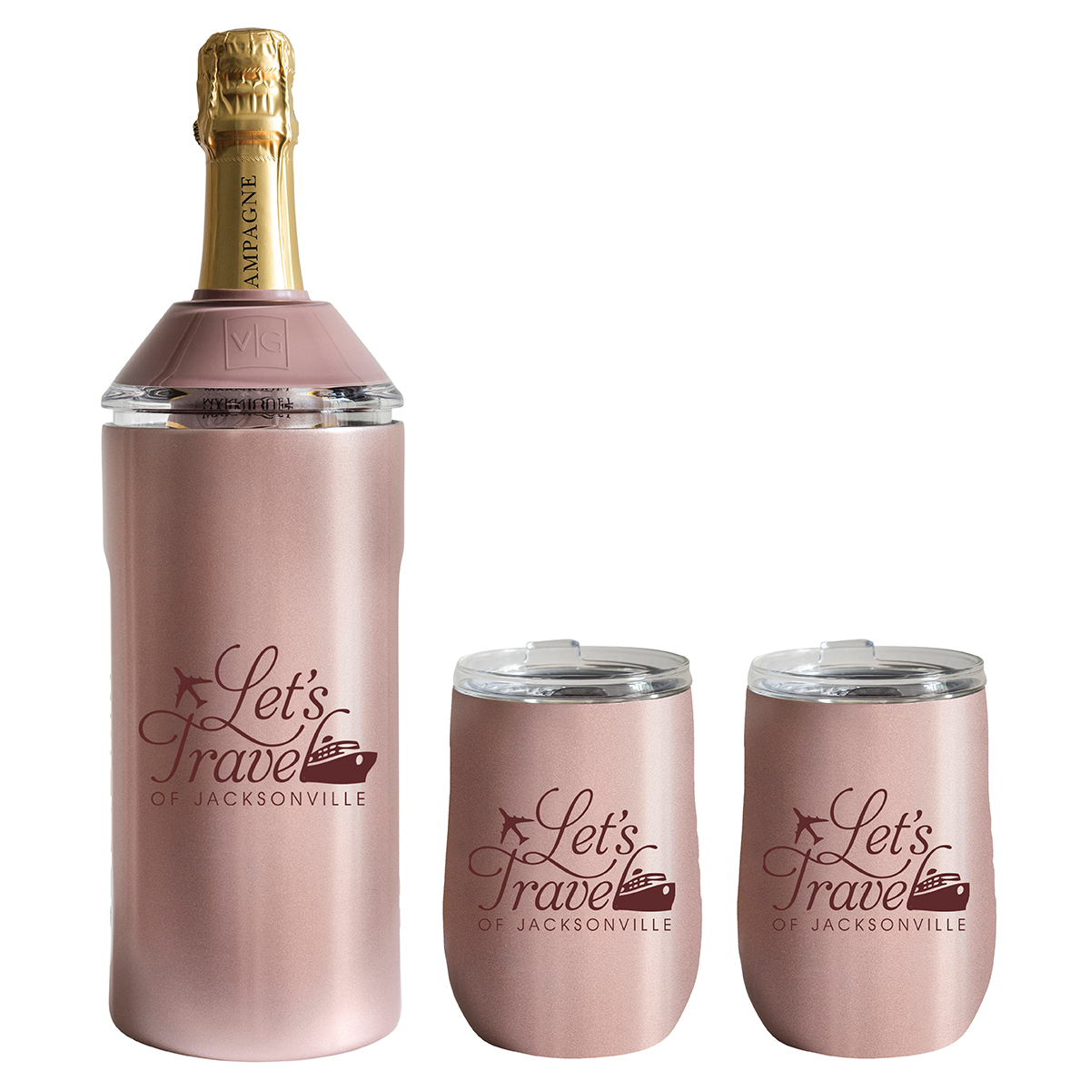Picture of Vinglacé® Wine Bottle Insulator & 2 Glass Gift Set