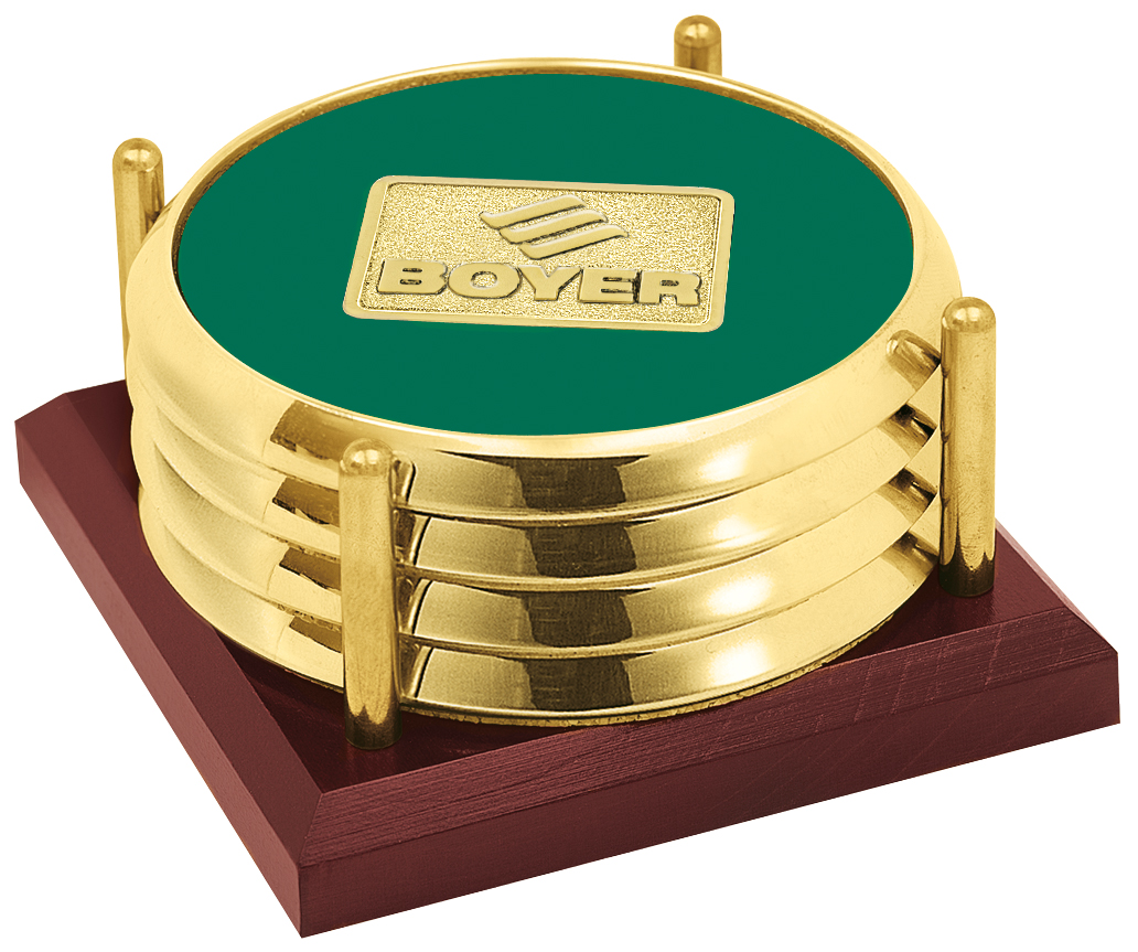 Picture of JAFFA® Four Coasters with Solid Cherry Tray
