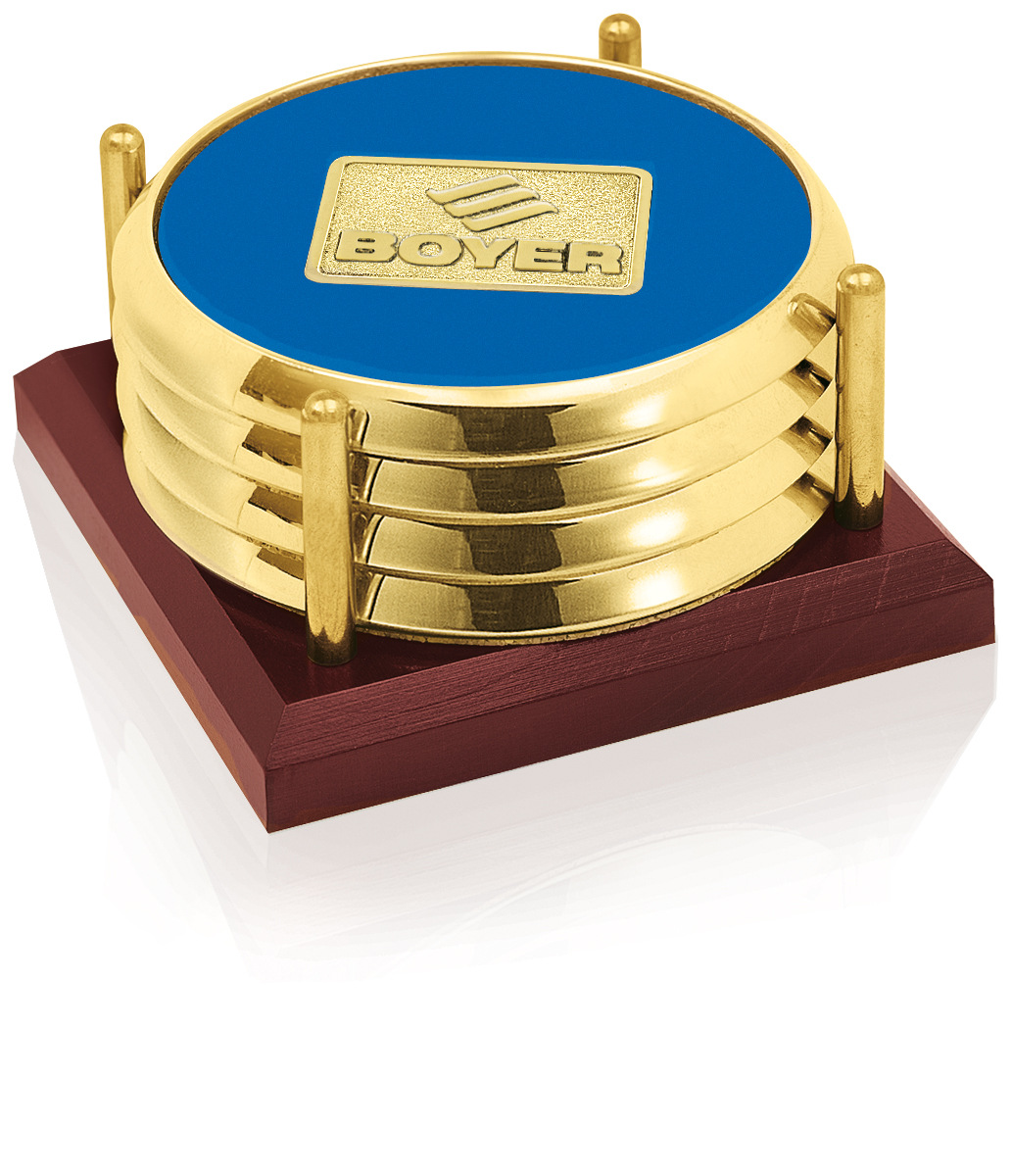 Picture of JAFFA® Four Coasters with Solid Cherry Tray