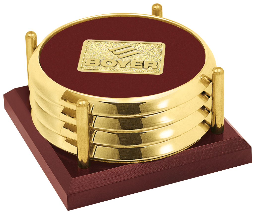 Picture of JAFFA® Four Coasters with Solid Cherry Tray