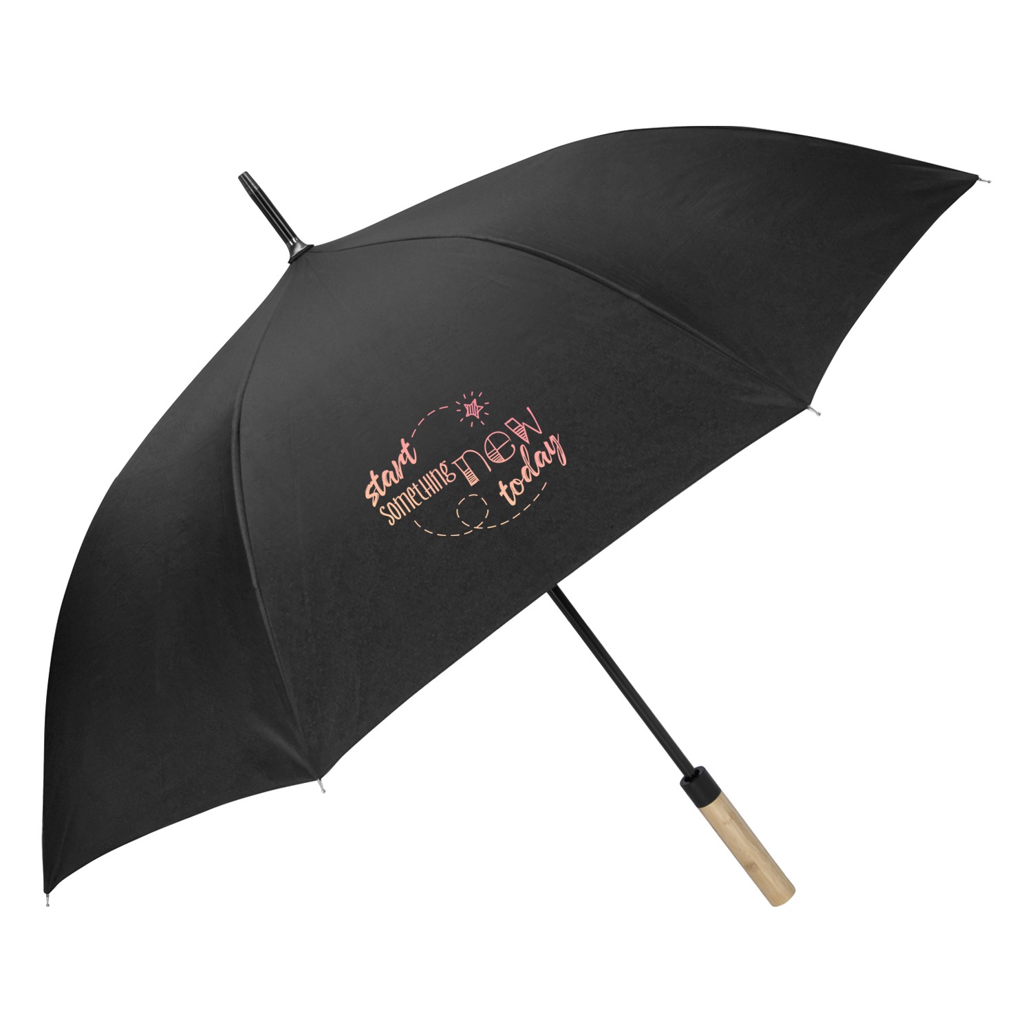 Picture of Shed Rain™ 50" RPET Bamboo-Handled Auto-Open Stick Umbrella