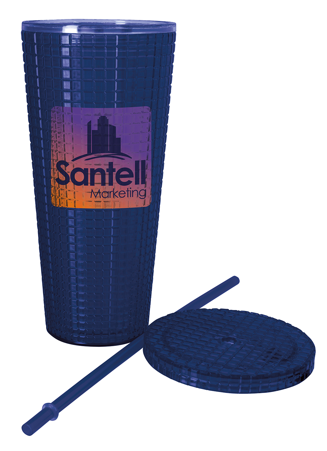 Picture of Good Value™ Square-Pattern Double-Wall Tumbler - 23 oz.