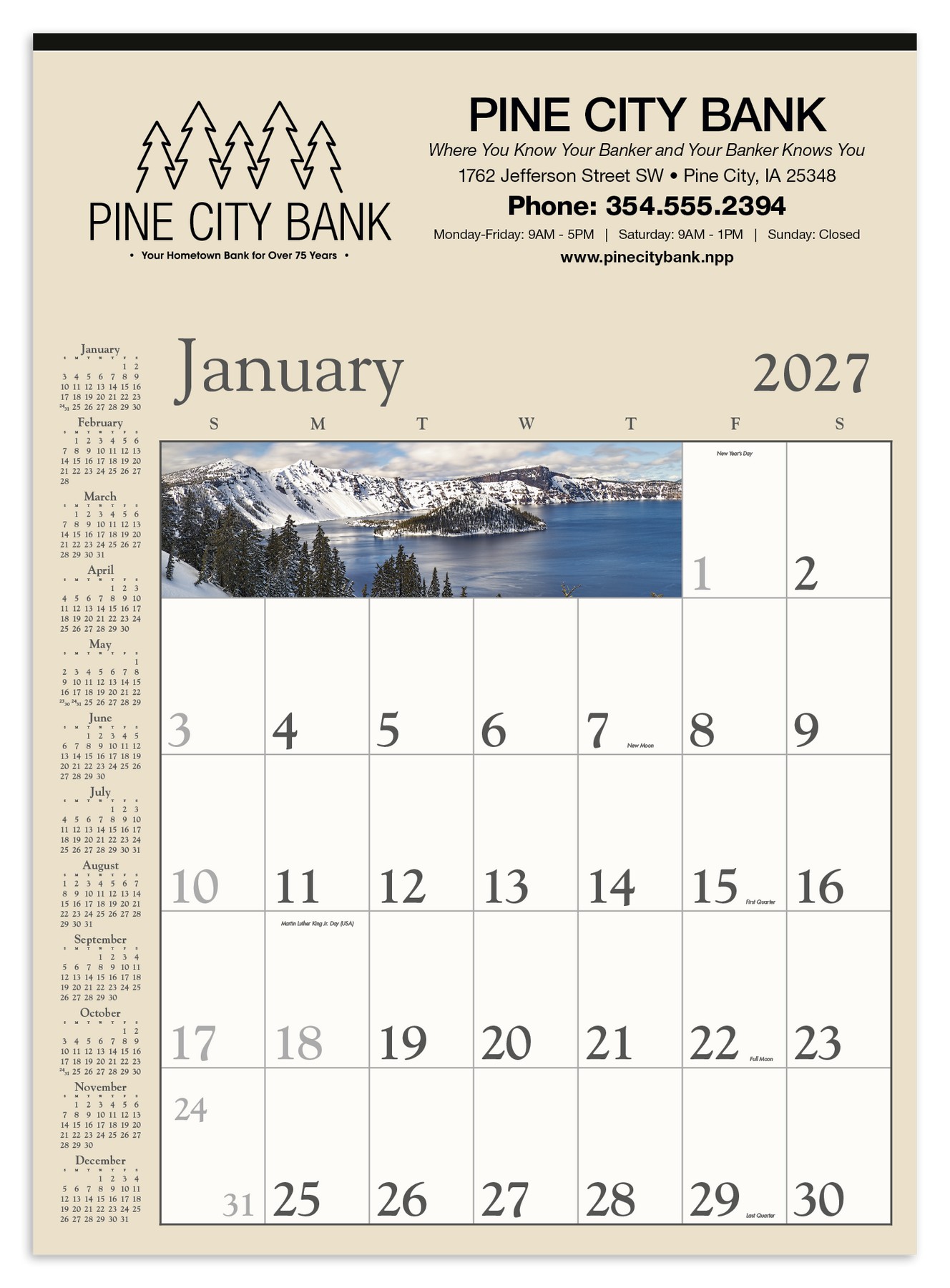 Picture of Triumph® Calendars Decorator Memo (Tan) Calendar